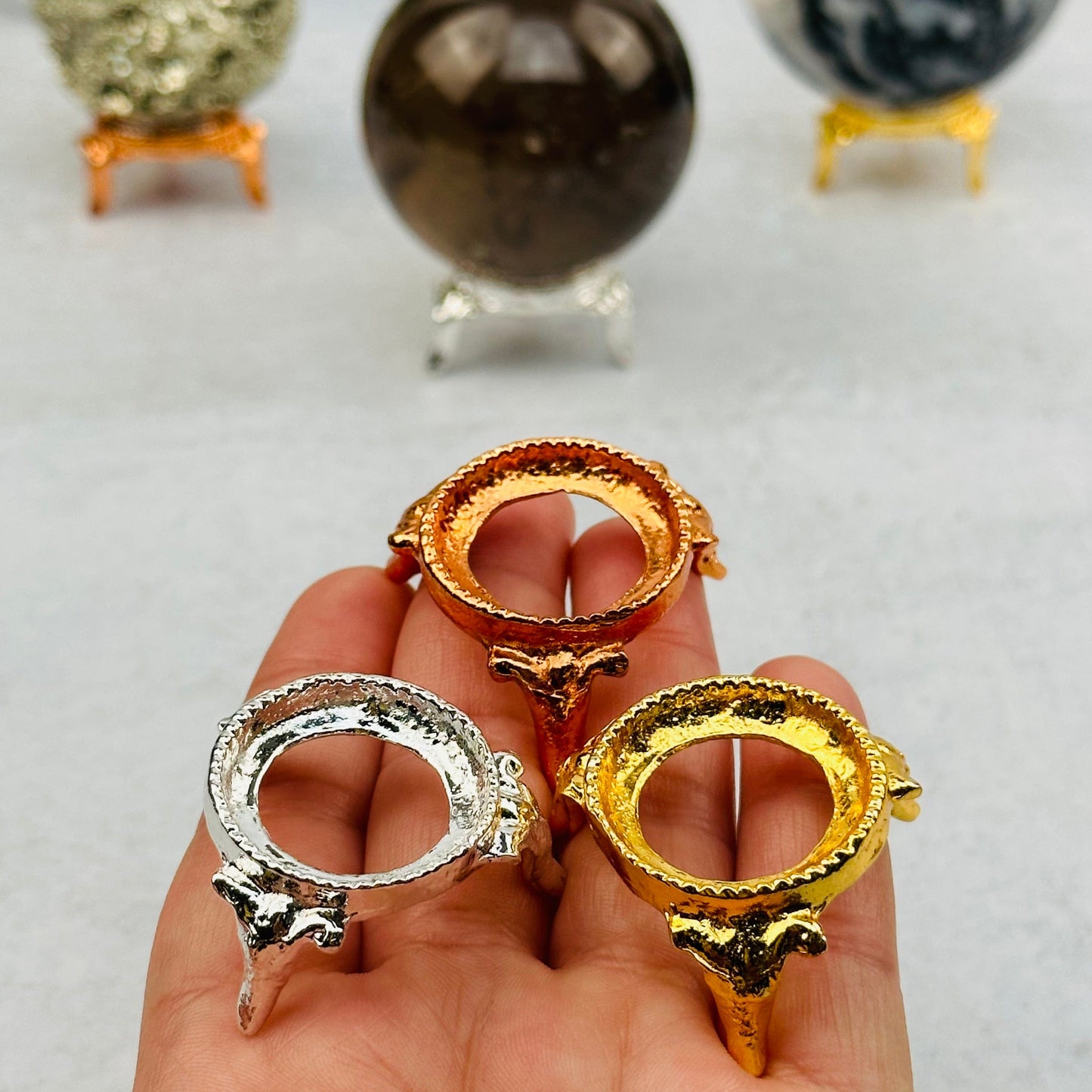 Metal Sphere Stand - Sphere Holder - You Choose Finish