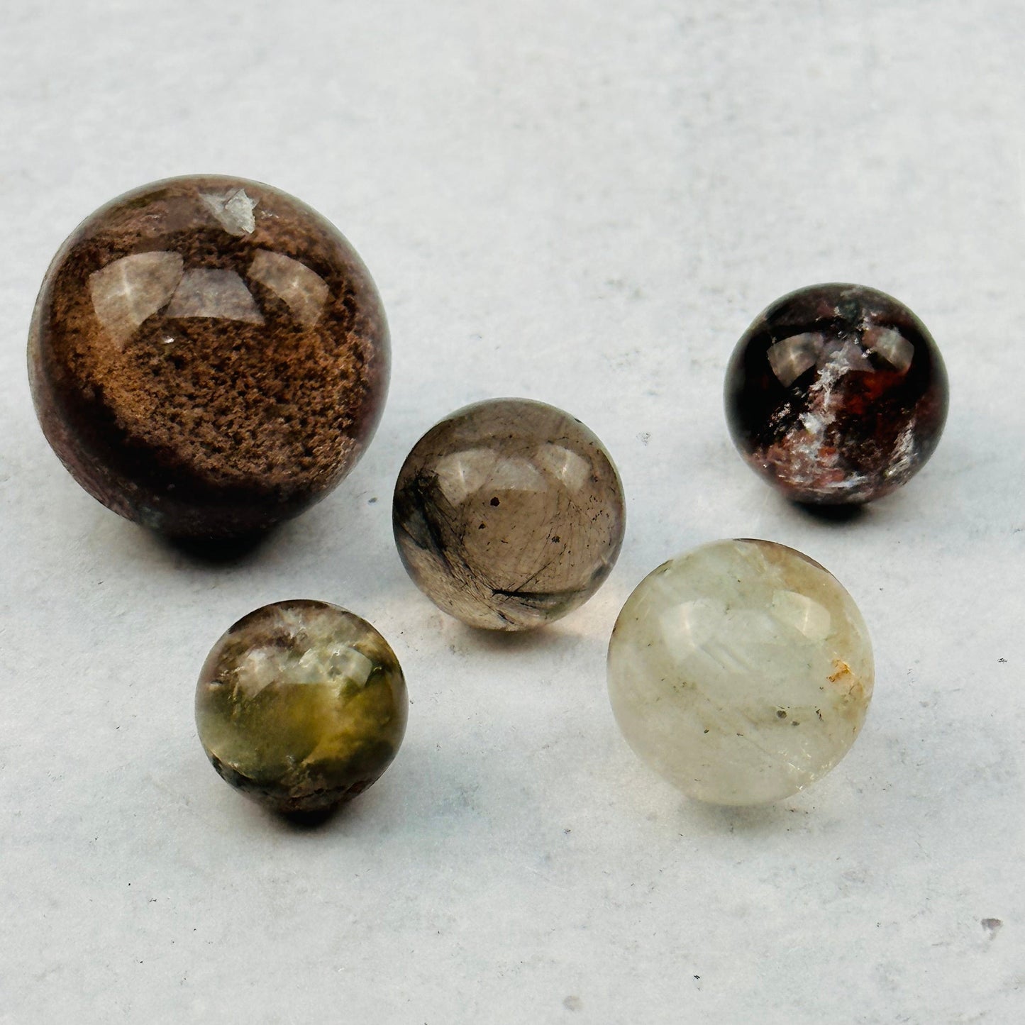 close up of the details on these lodolite spheres 