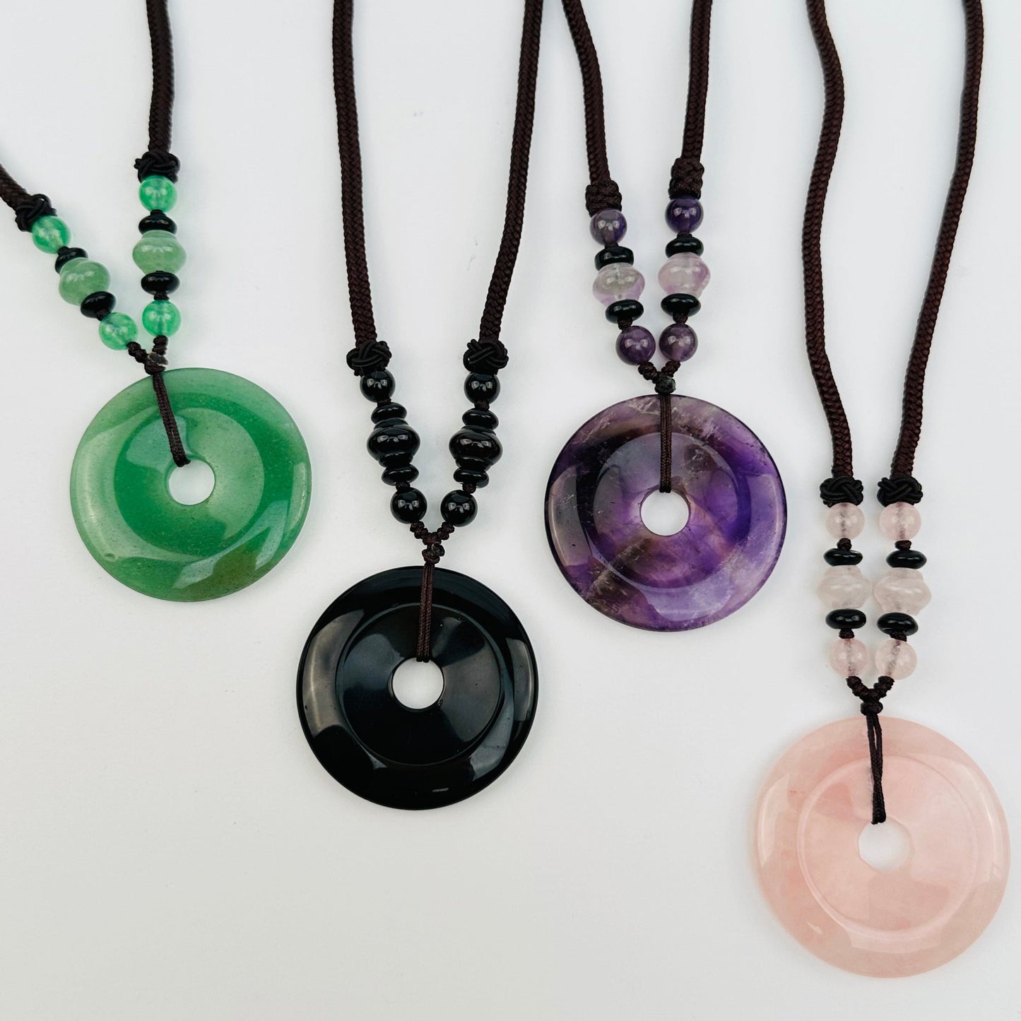 Round Disk Crystal Necklaces 