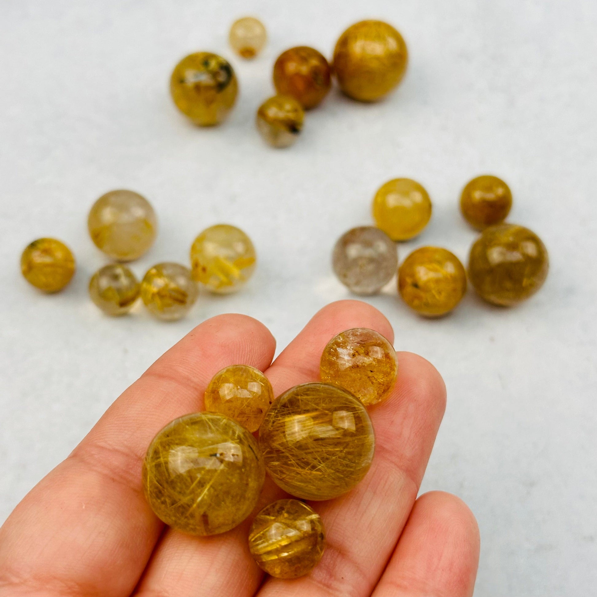 spheres in hand for size reference 