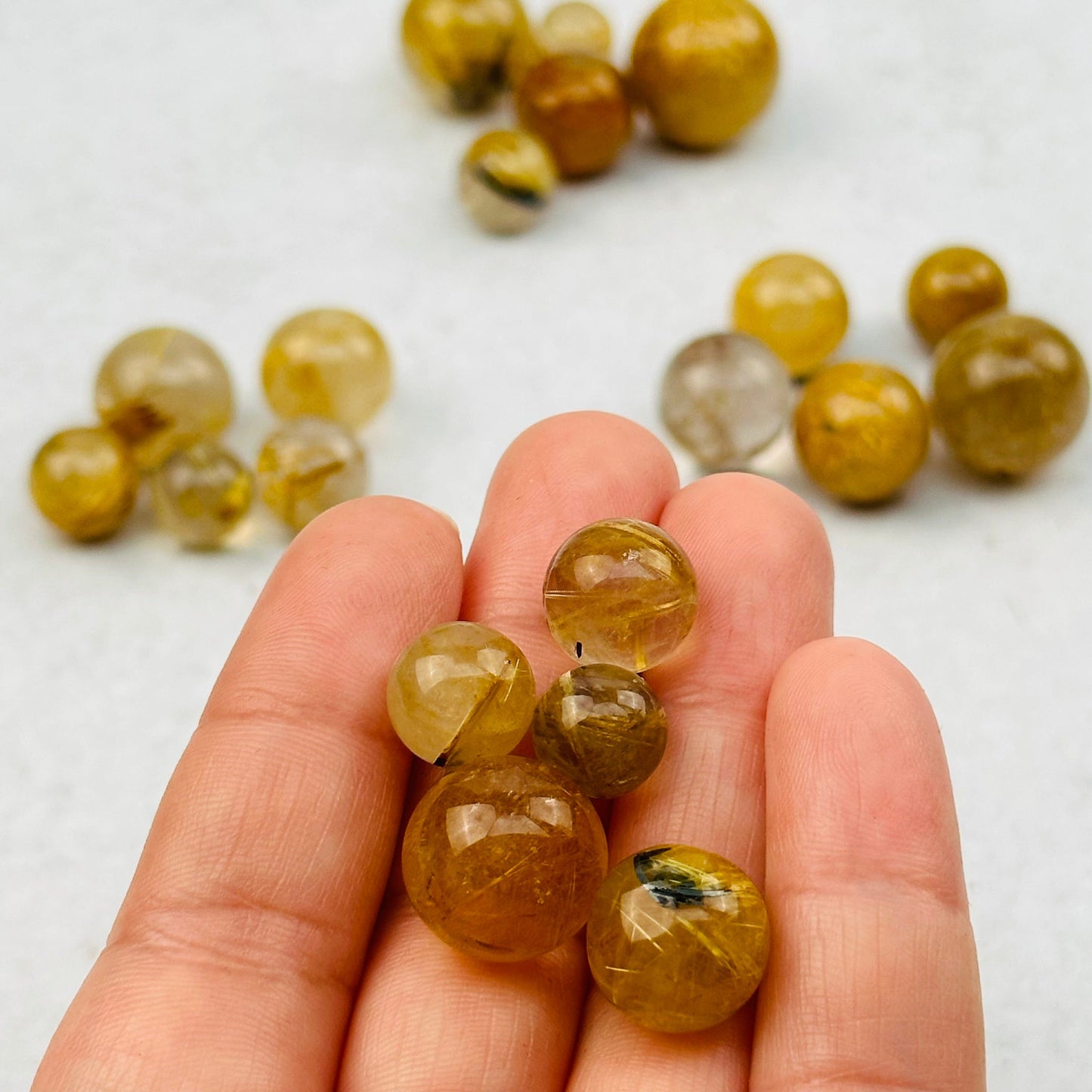 spheres in hand for size reference 