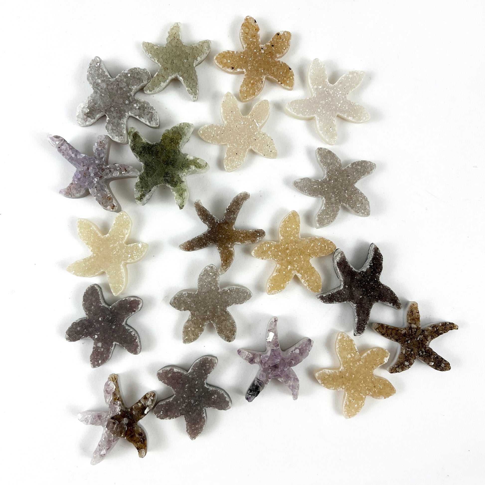assortment of Druzy 30mm Starfish Shaped Cabochons