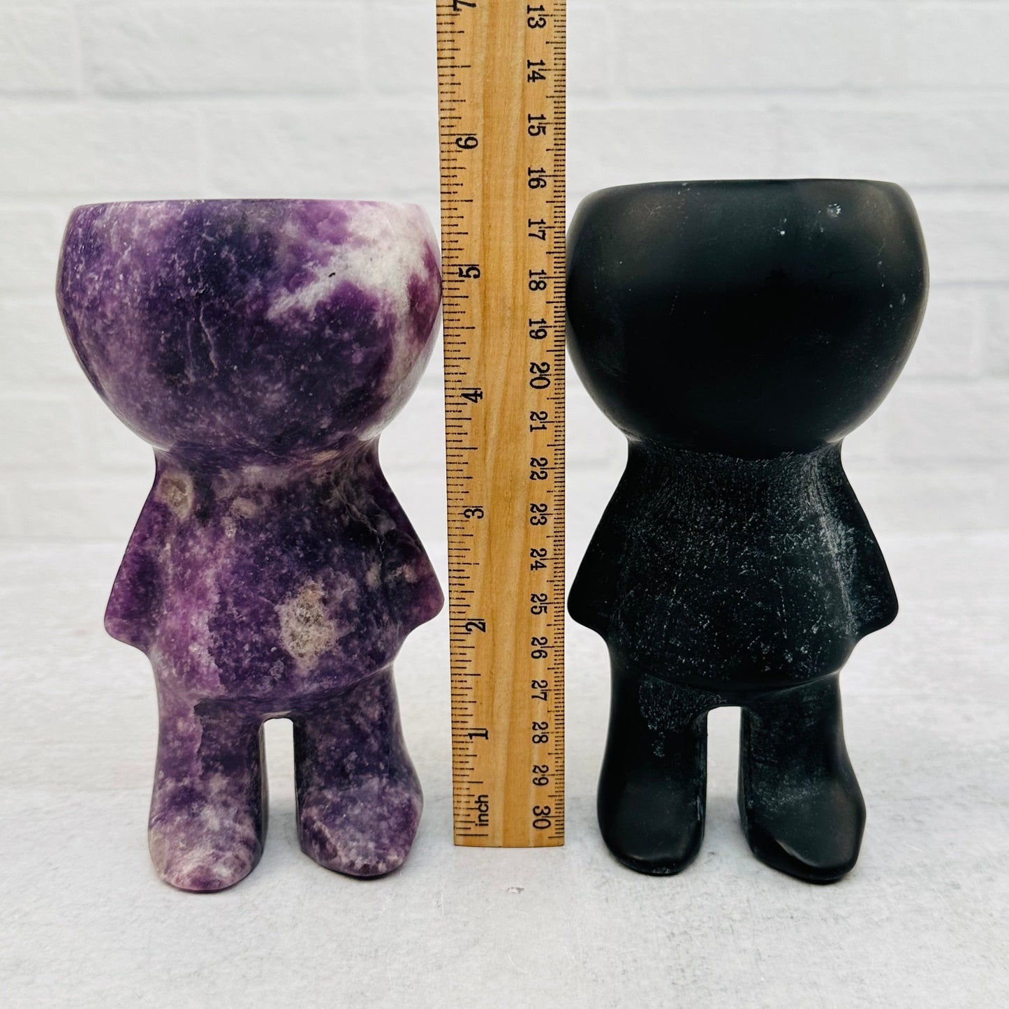 plant person next to a ruler for size reference 