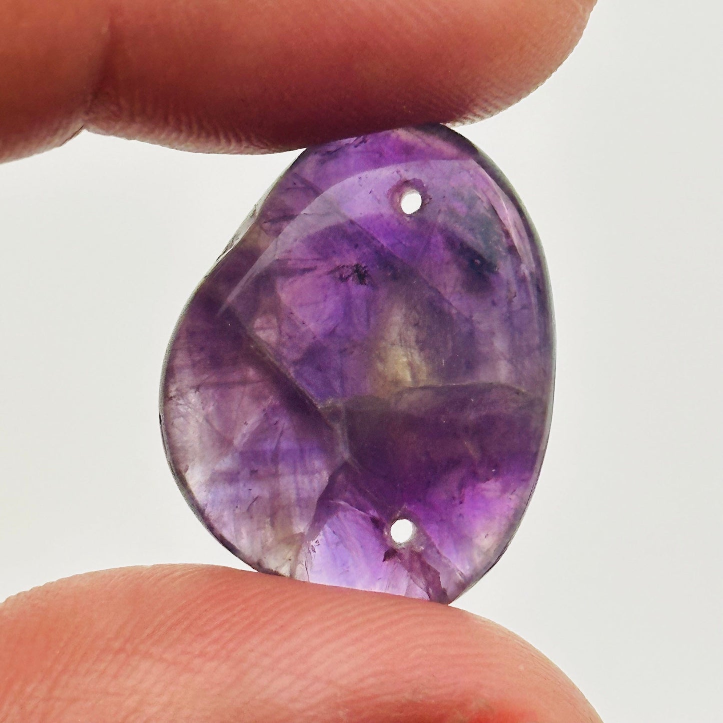 close up of the details on this crystal bead 