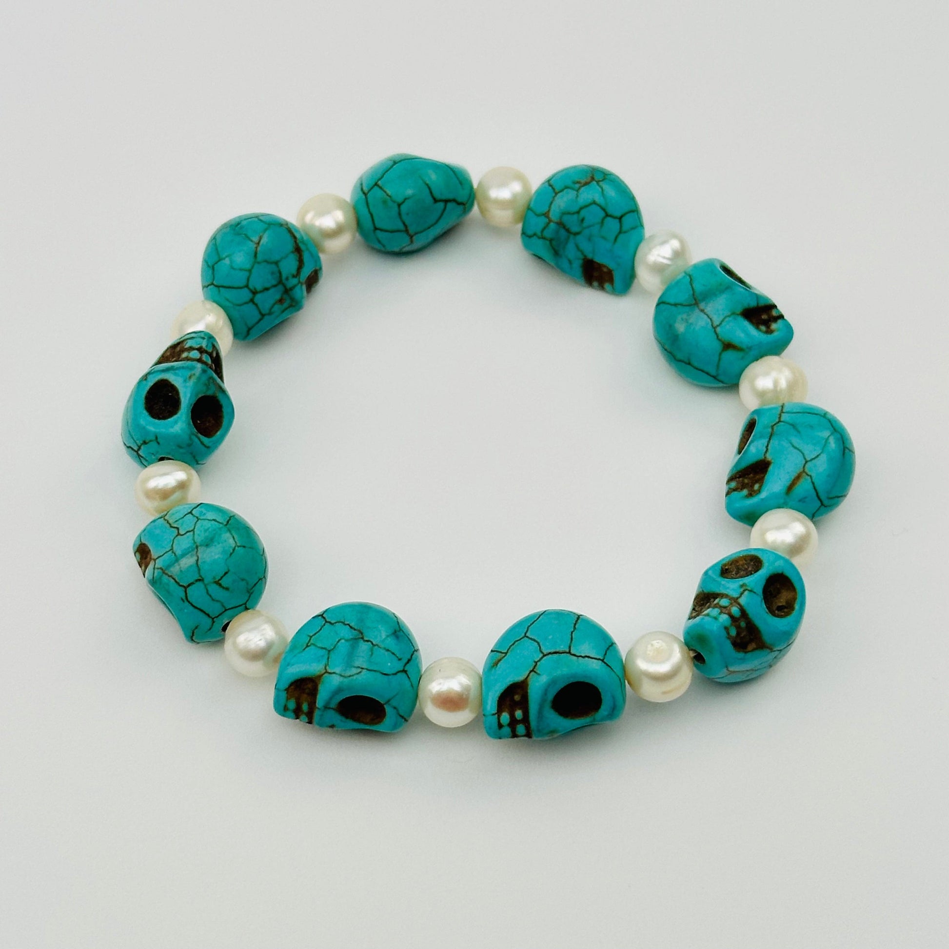 close up of the bracelet available in turquoise toned 