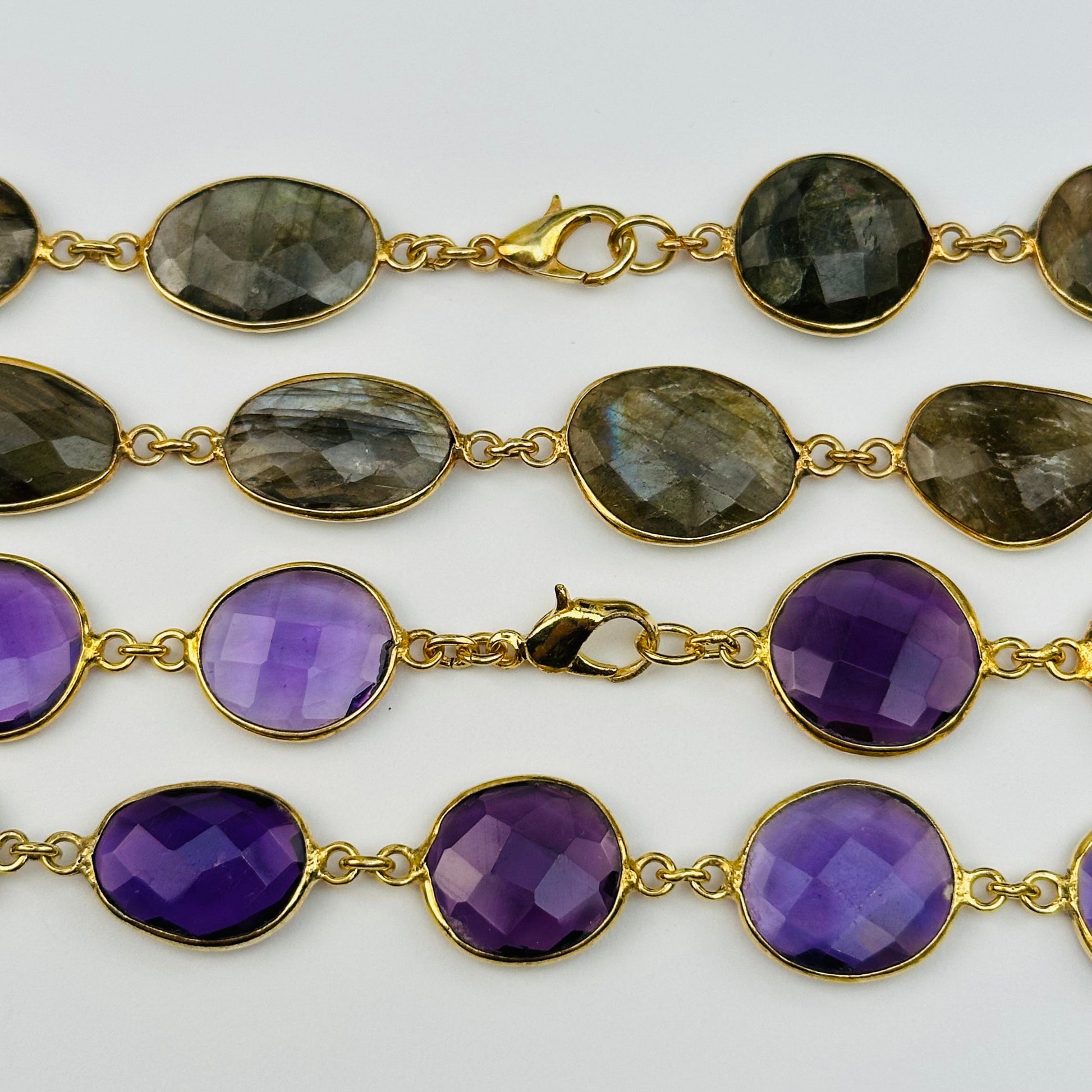 close up of the necklace clasps on these necklaces 