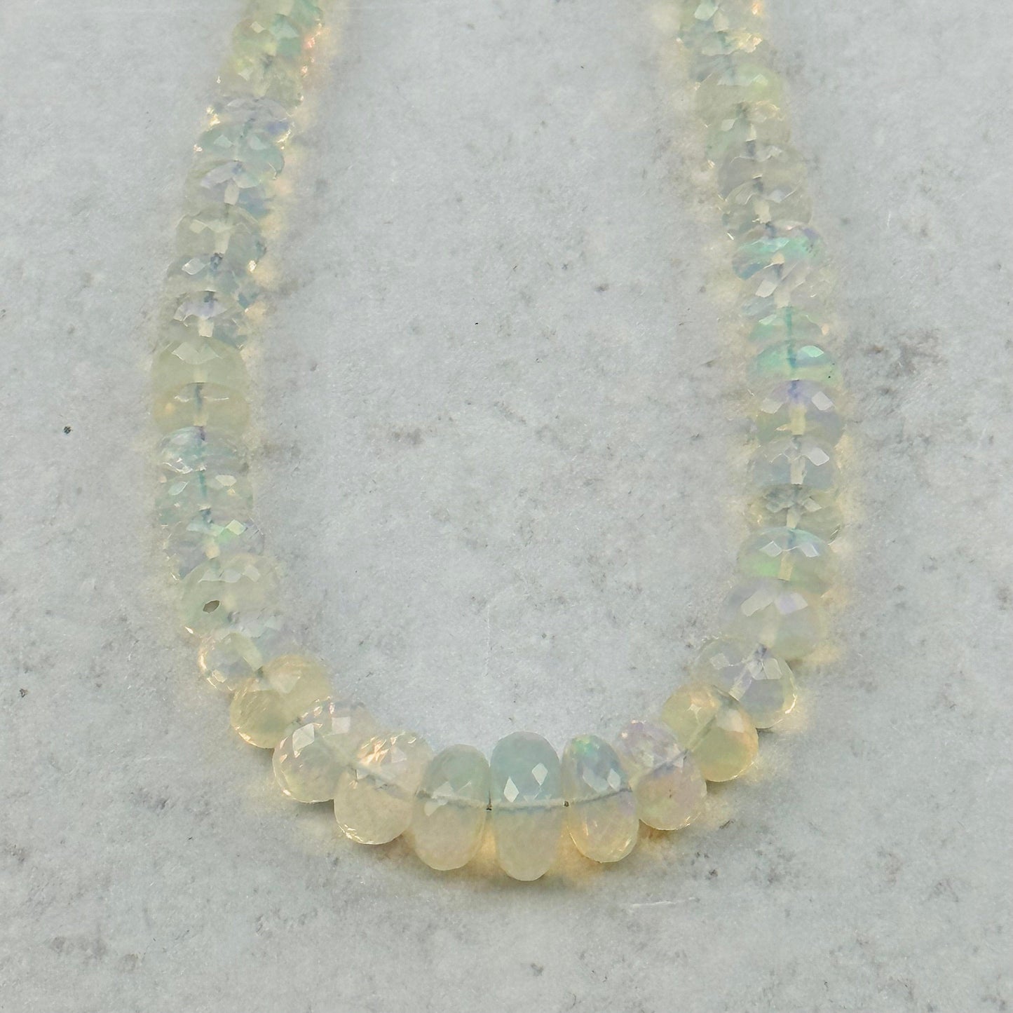 close up of the details on the faceted beads