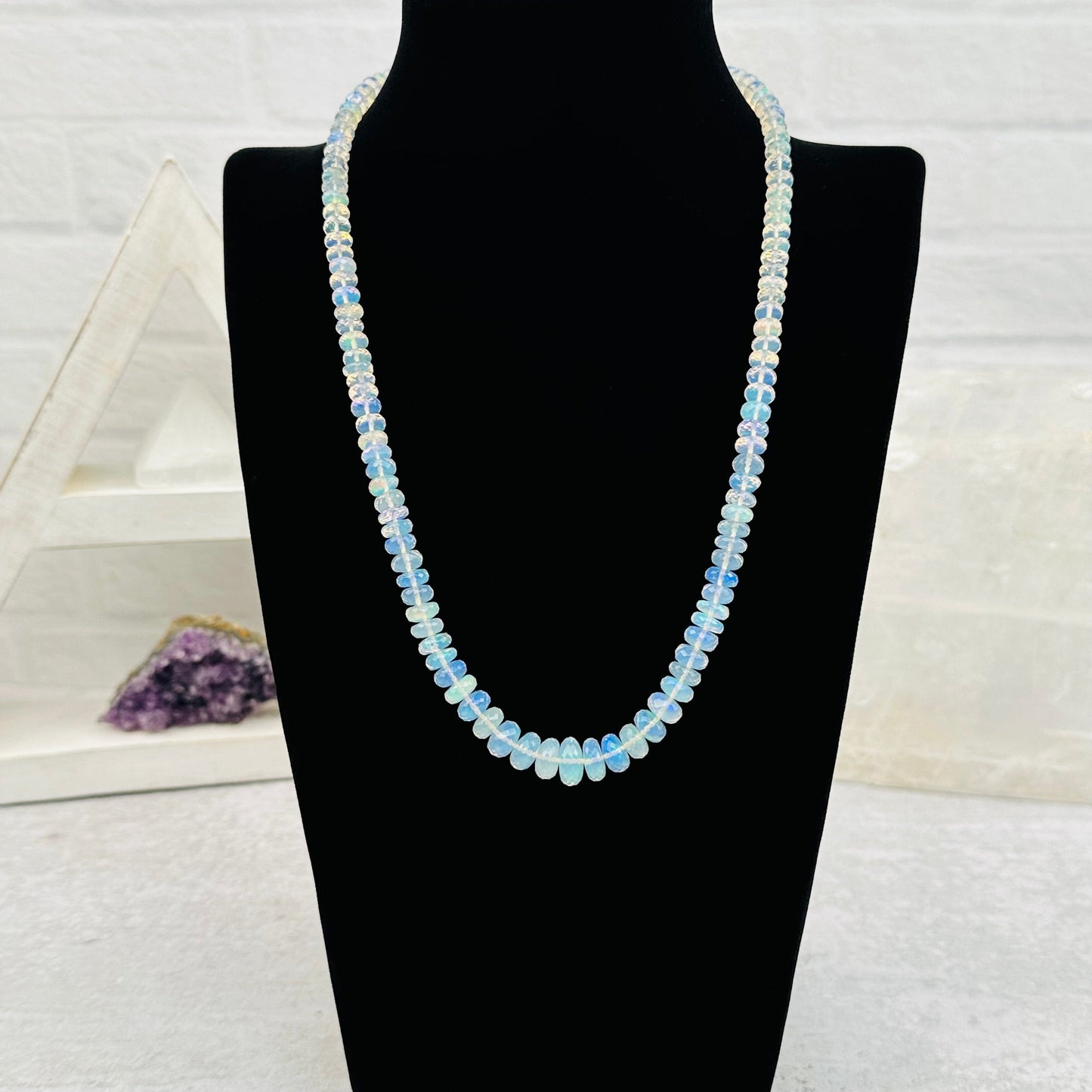 necklace displayed to show how it hangs 