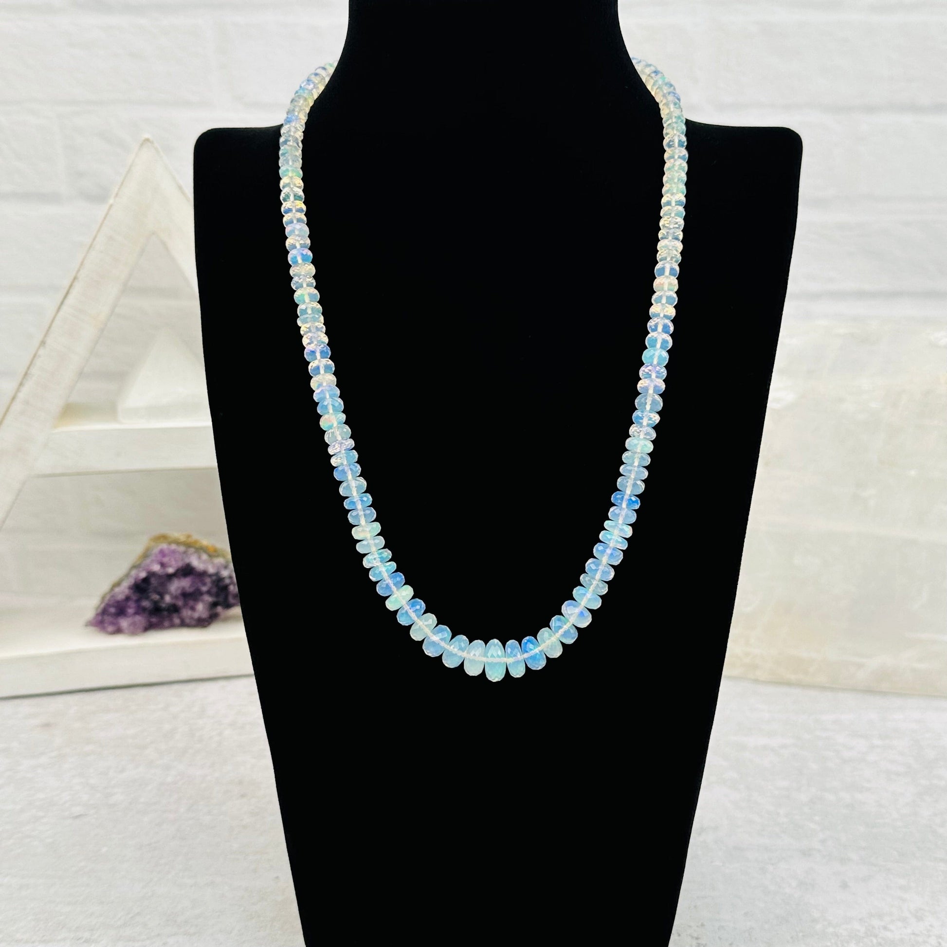 necklace displayed to show how it hangs 