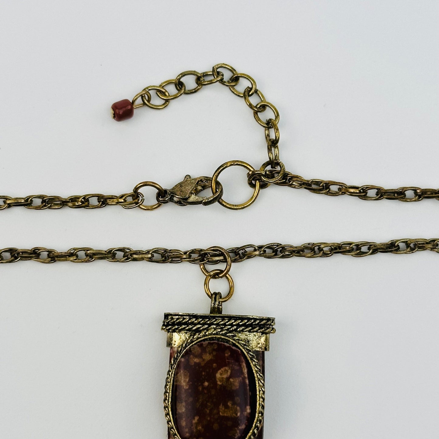 close up of the necklace clasp on this necklace 