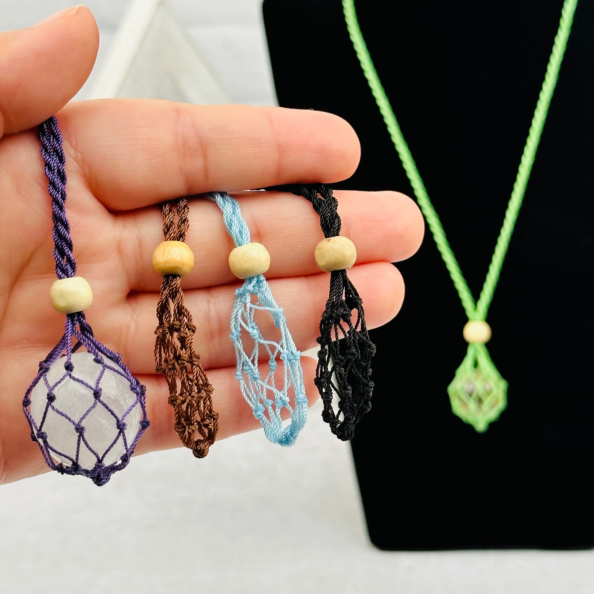 Necklace with Gemstone Netting - You Select Style -