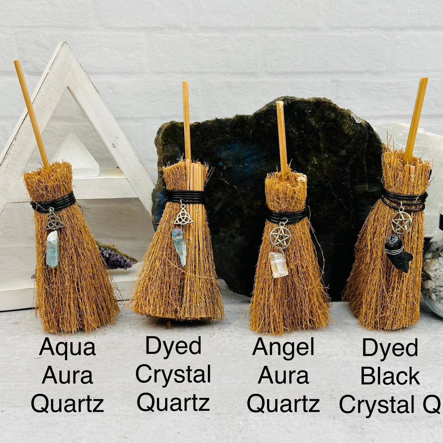 Protection Broom with Gemstone Accent Stone next to the other options. you select your favorite one!