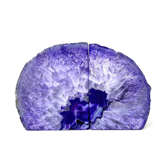 Agate Book End Purple Agate Bookend Pair - 3 to 6 lb - Geode Bookend -(RK1-16)