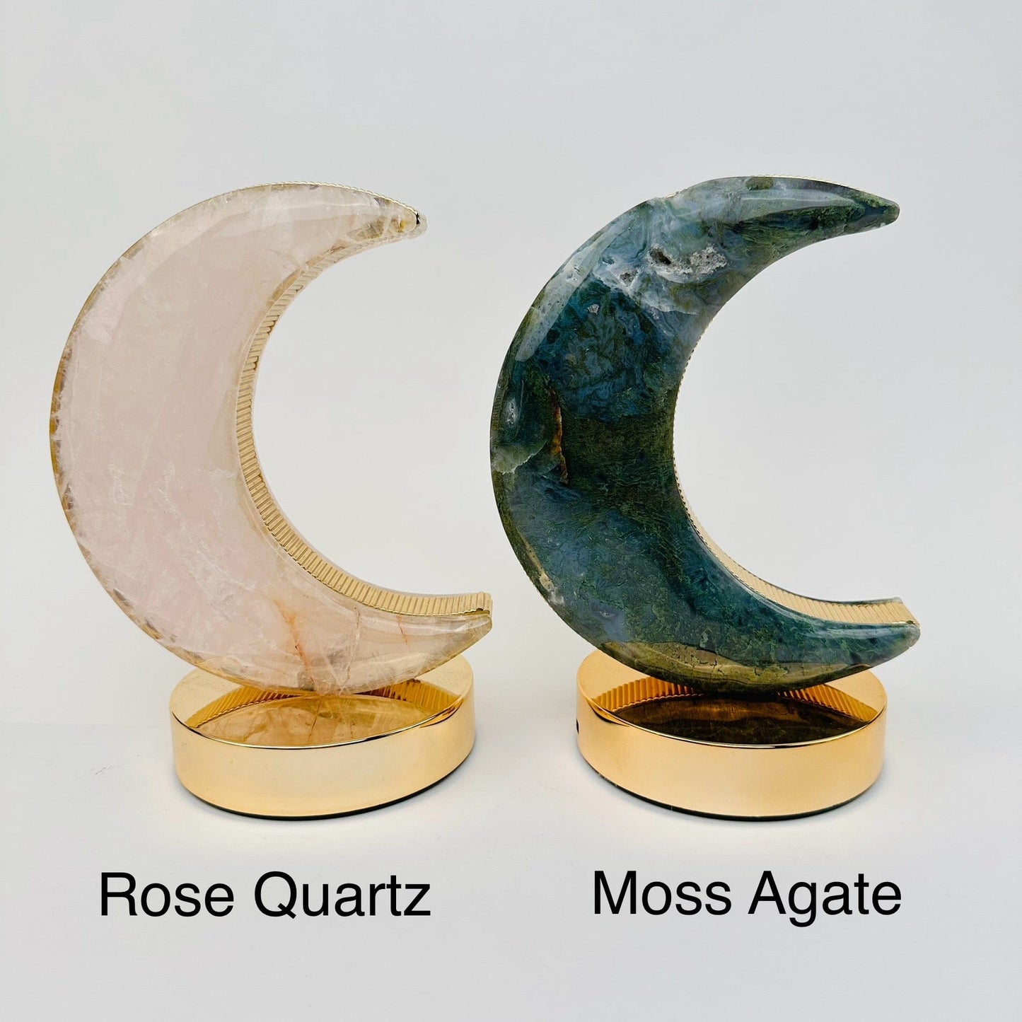 Moon Crescent Crystal Lamp - You Select the Crystal Type