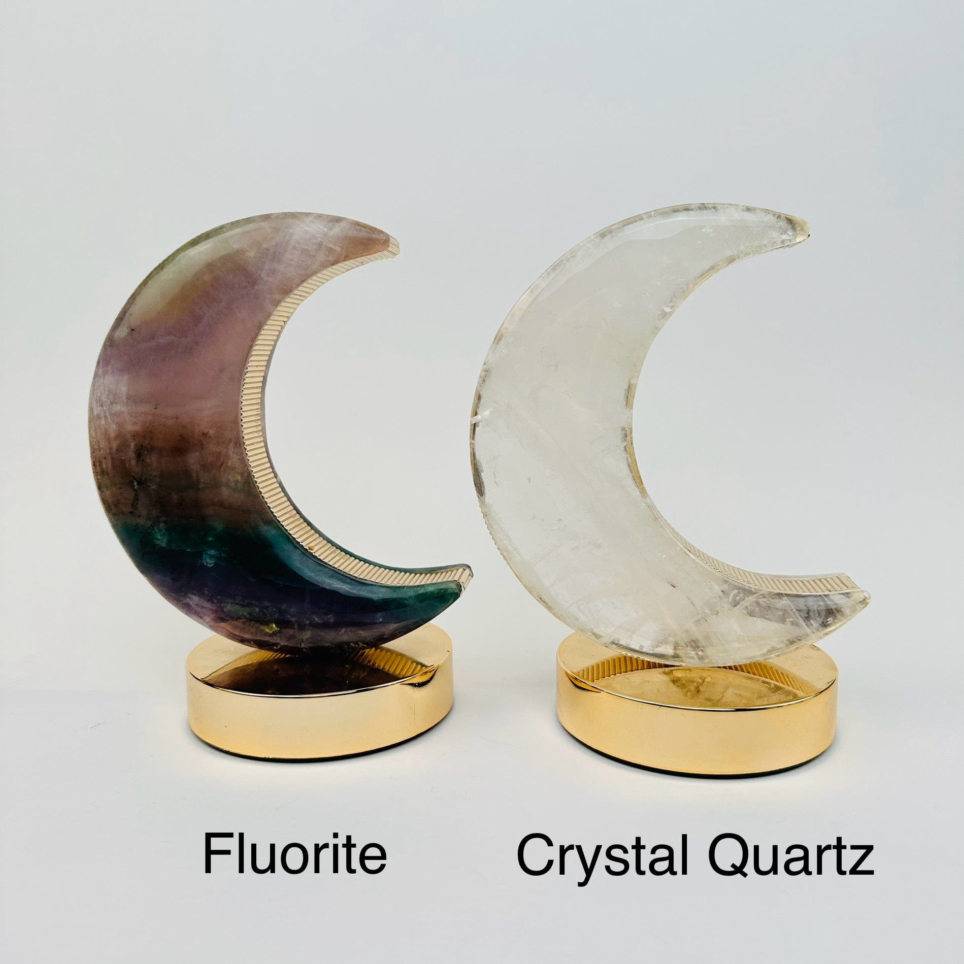Moon Crescent Crystal Lamp - You Select the Crystal Type