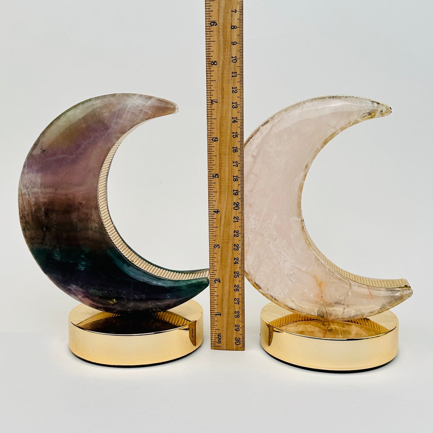 lamps next to a ruler for size reference 