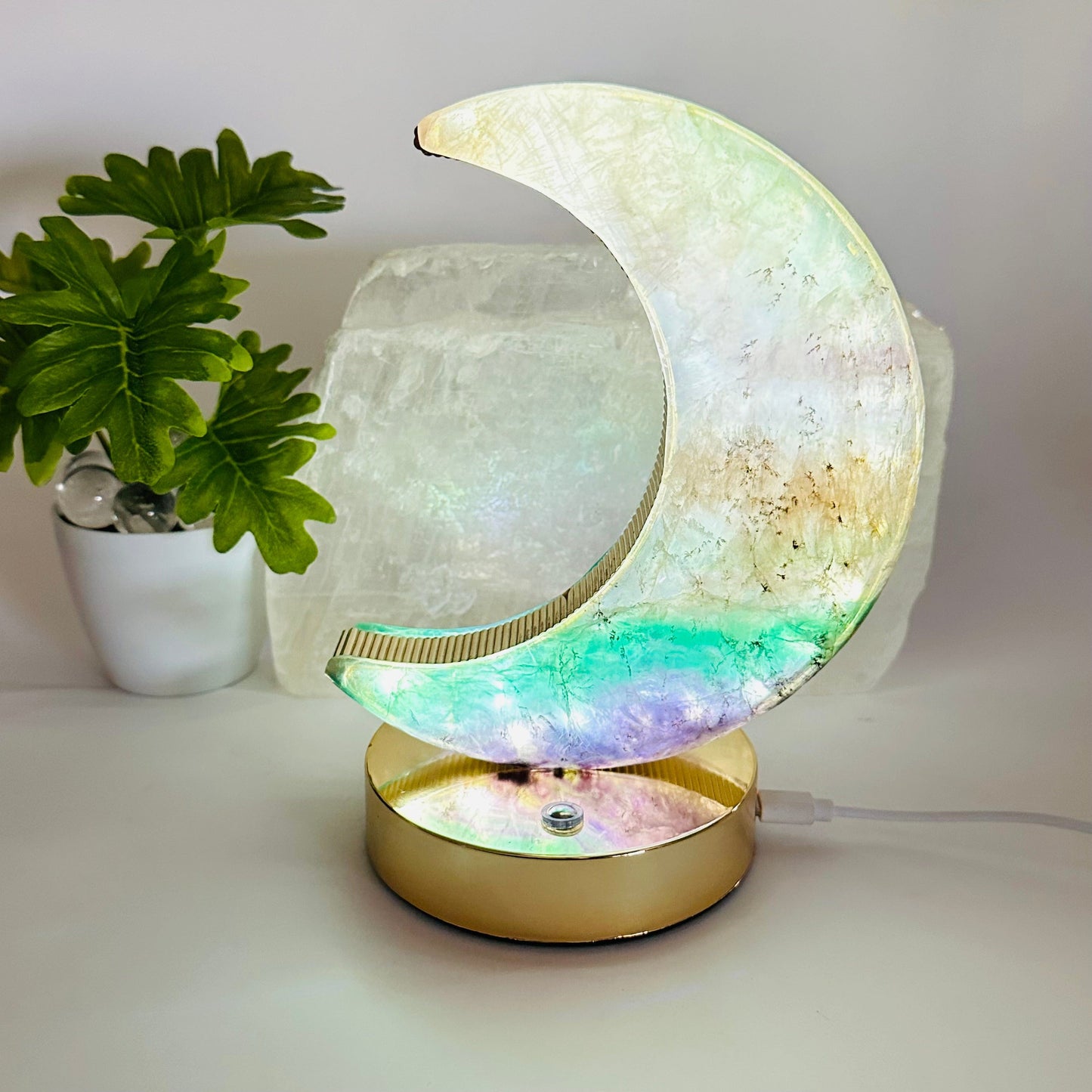 fluorite lamp displayed as home decor