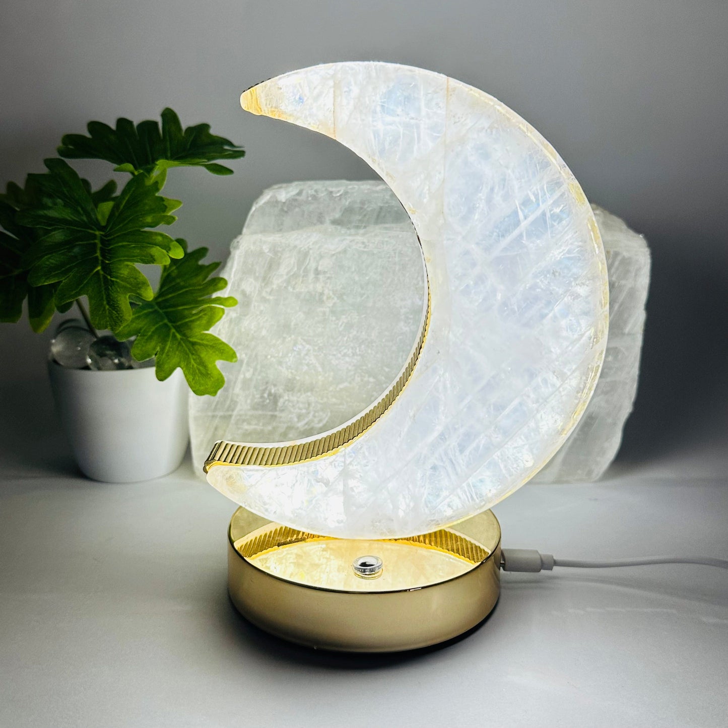 Rose Quartz lamp displayed as home decor