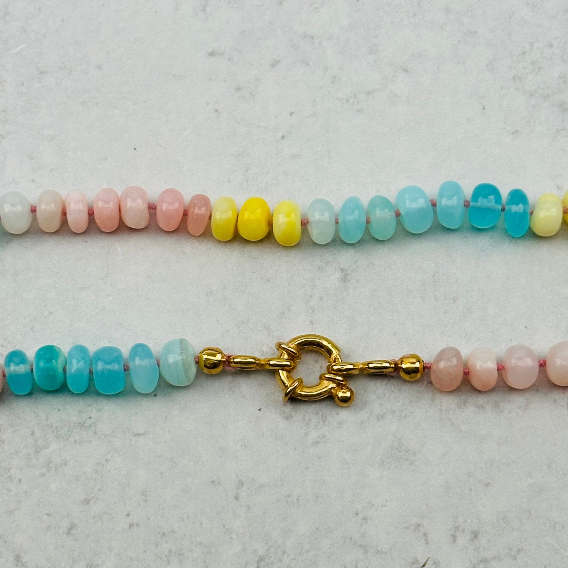 close up of the necklace clasp 