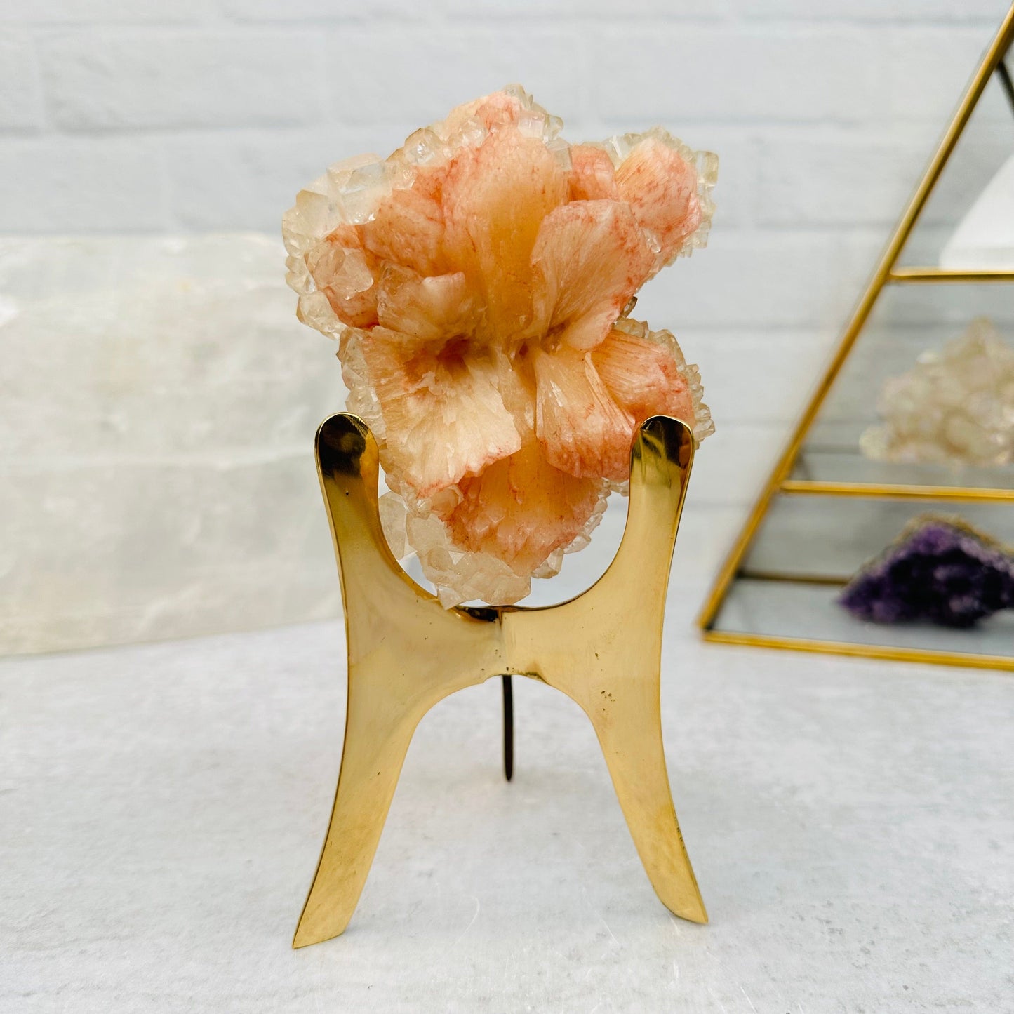 Crystal Tripod Stand displayed as home decor 
