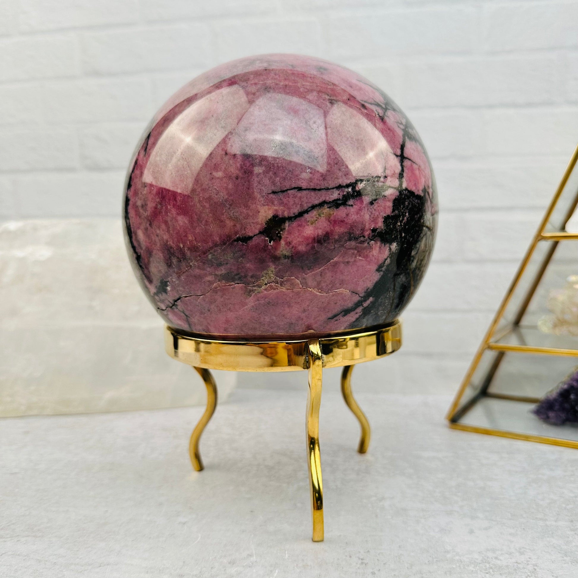 Crystal Stand Round Tripod displayed as home decor 
