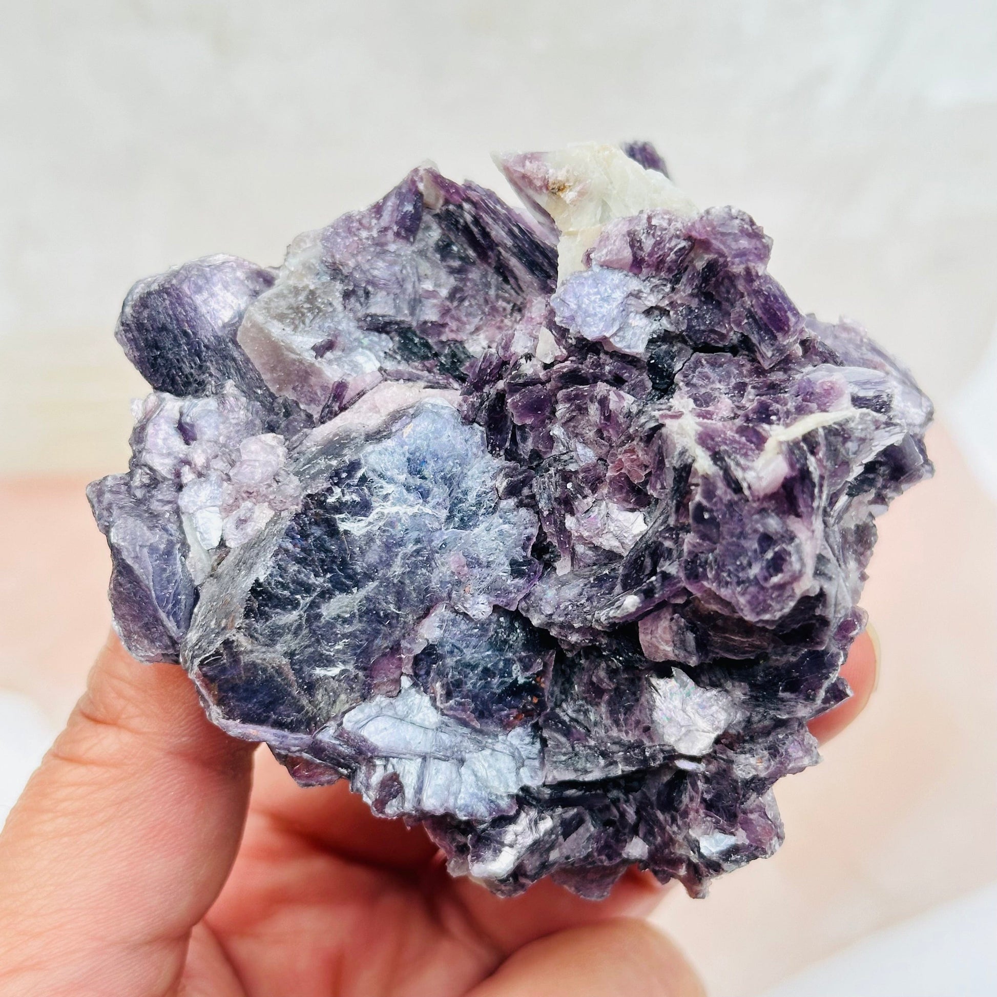 close up of the details on this crystal cluster 