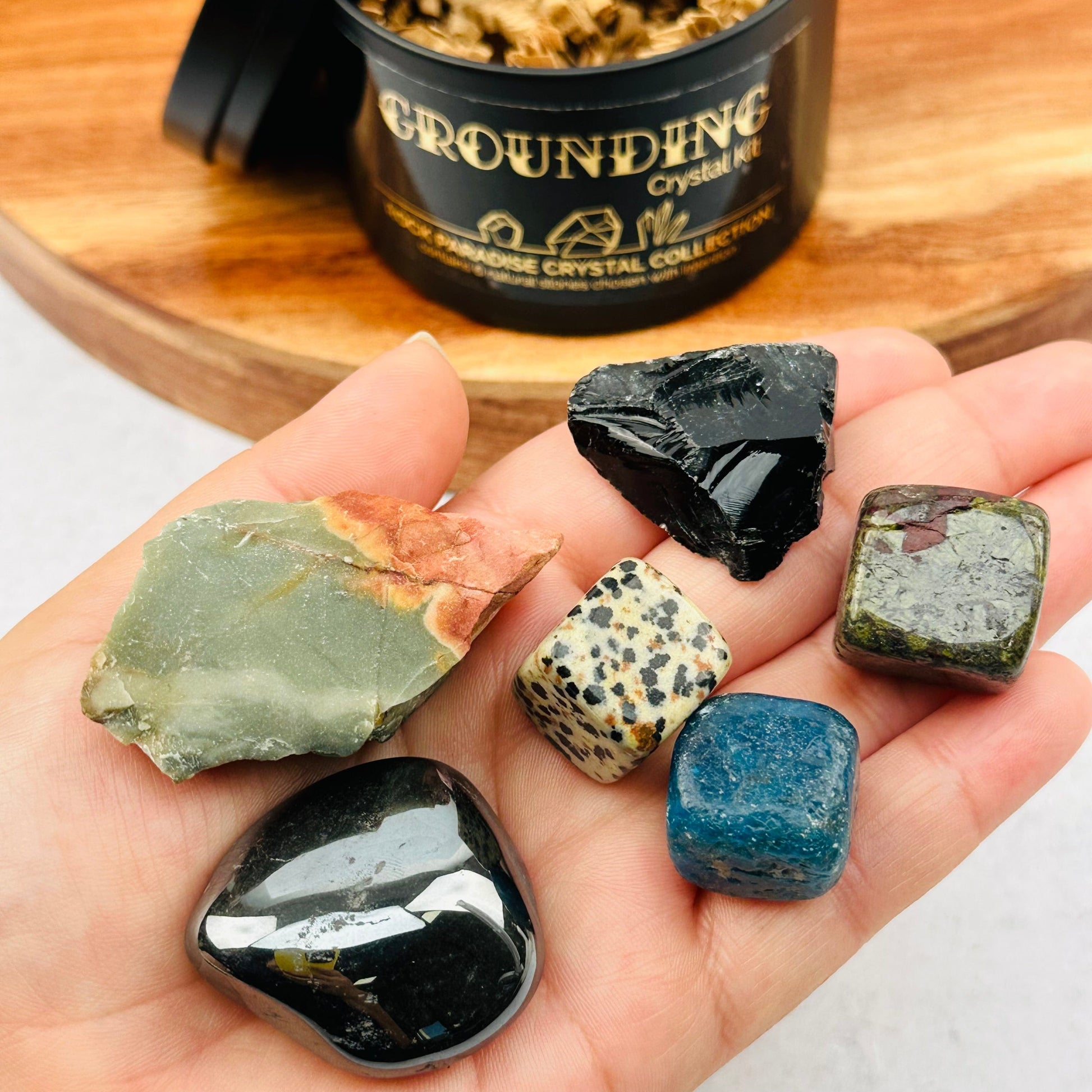 crystals in hand for size reference 
