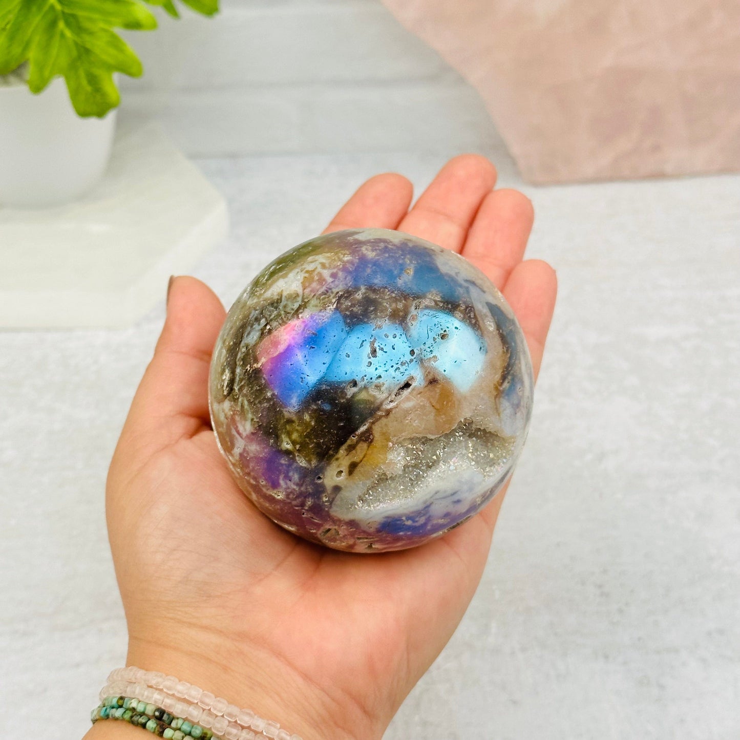 sphere in hand for size reference 