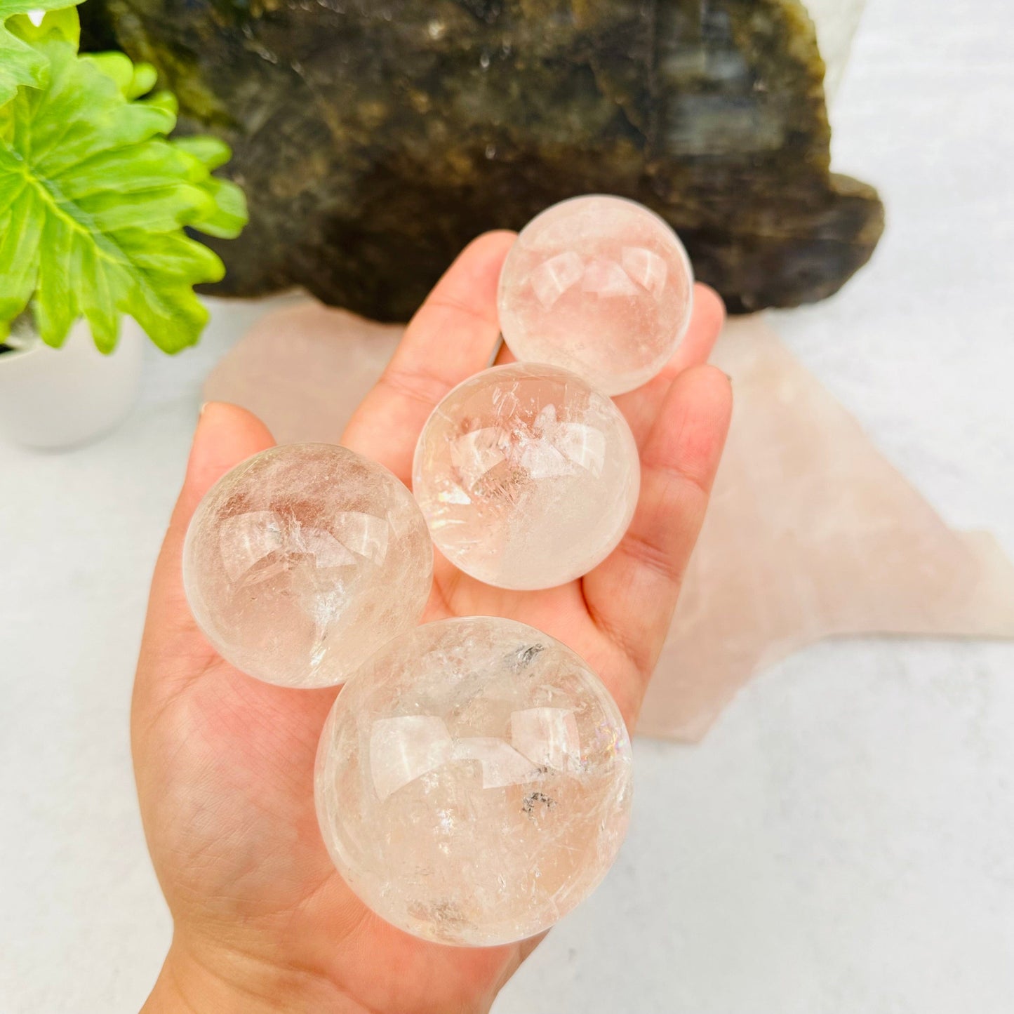 spheres in hand for size reference 