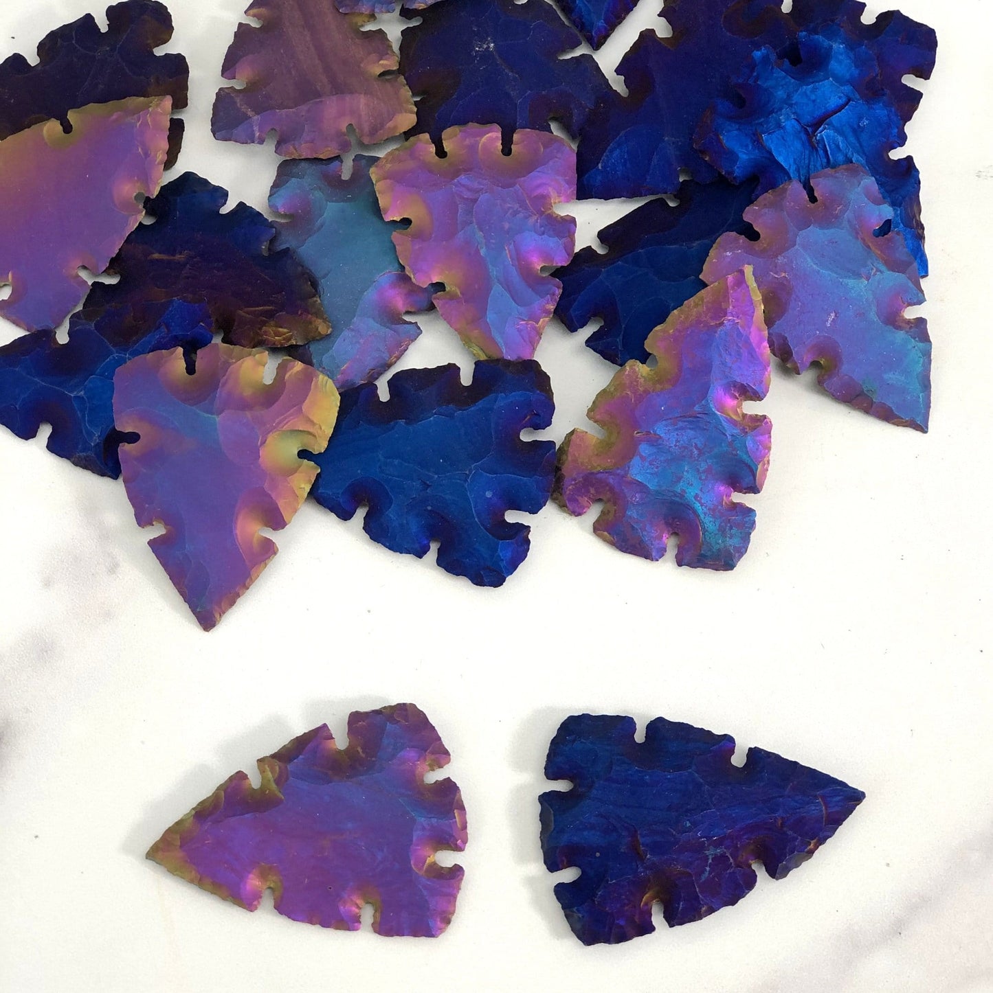 close up of titanium arrowheads