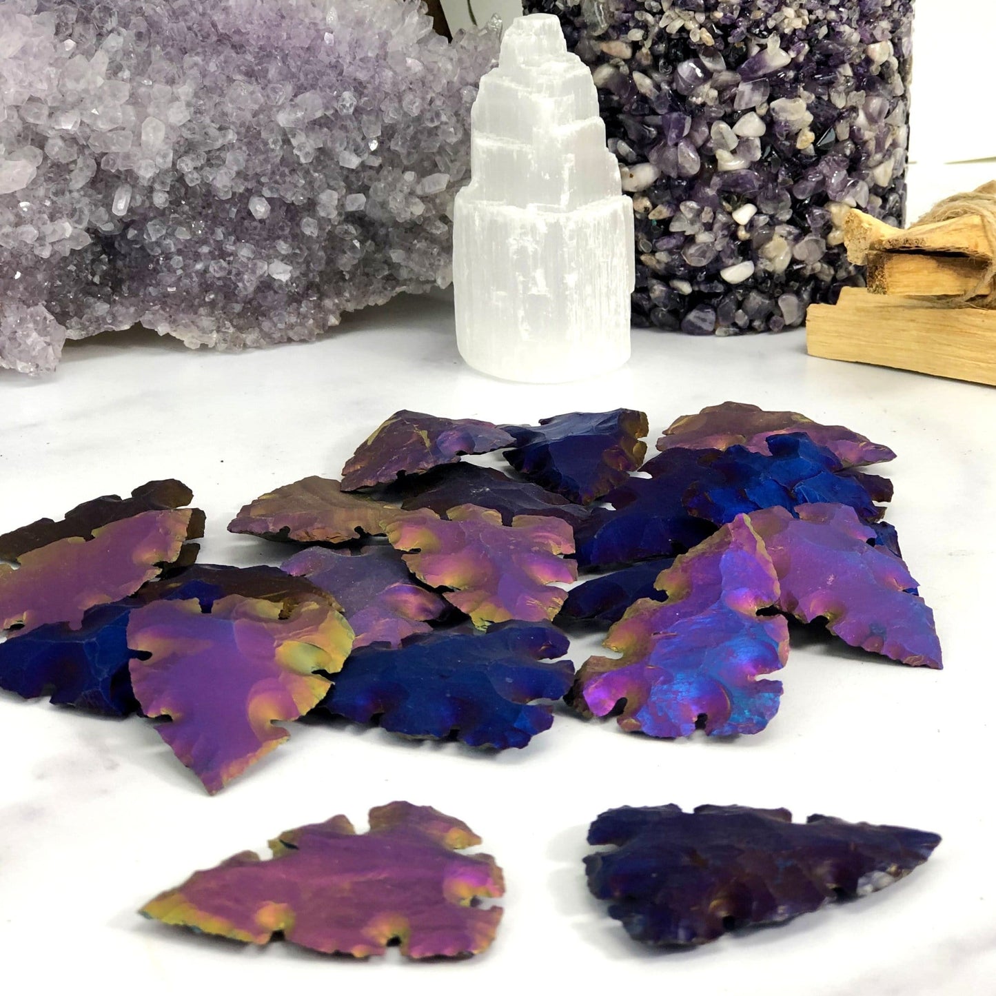 side view of titanium arrowheads
