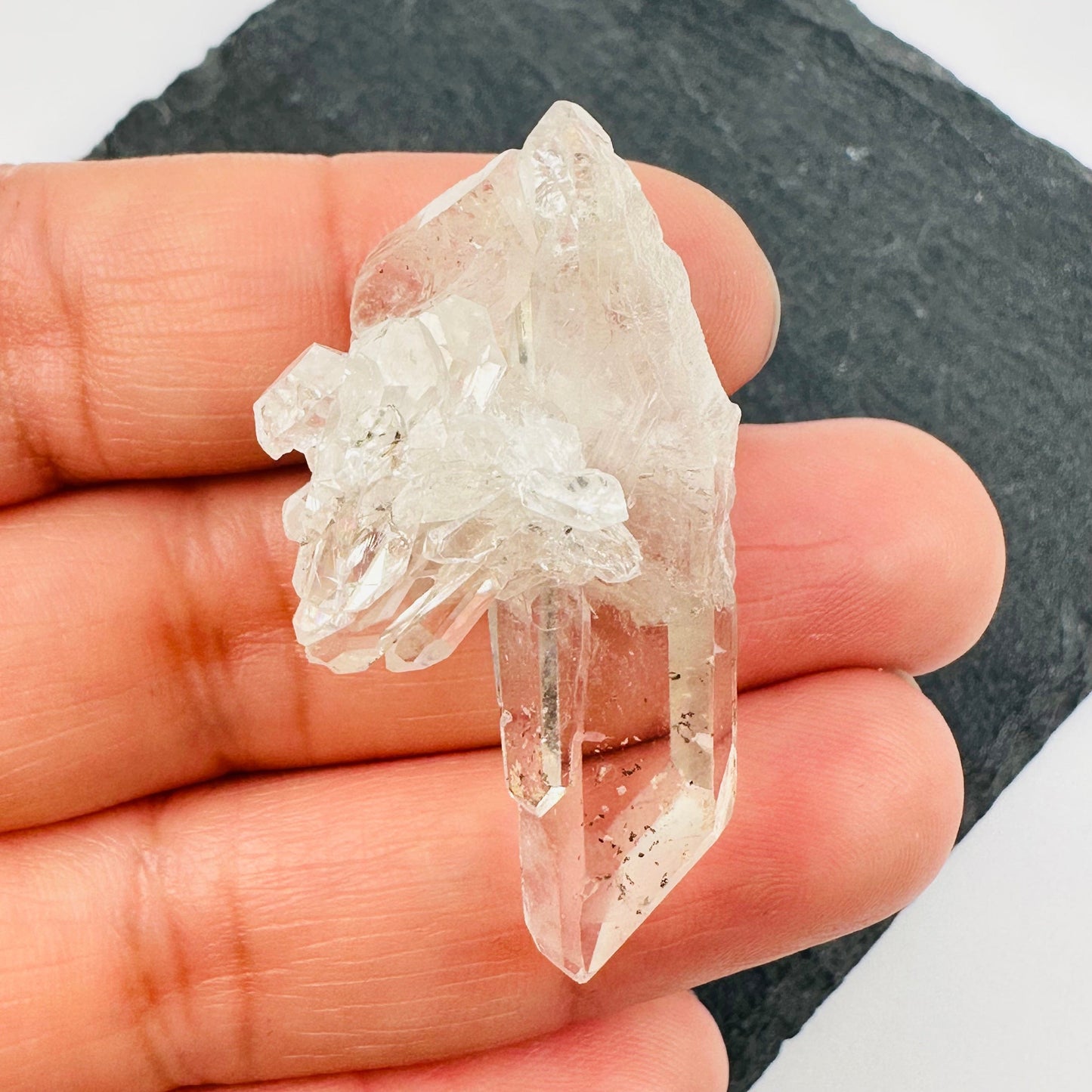 close up of the details on this crystal cluster pendant