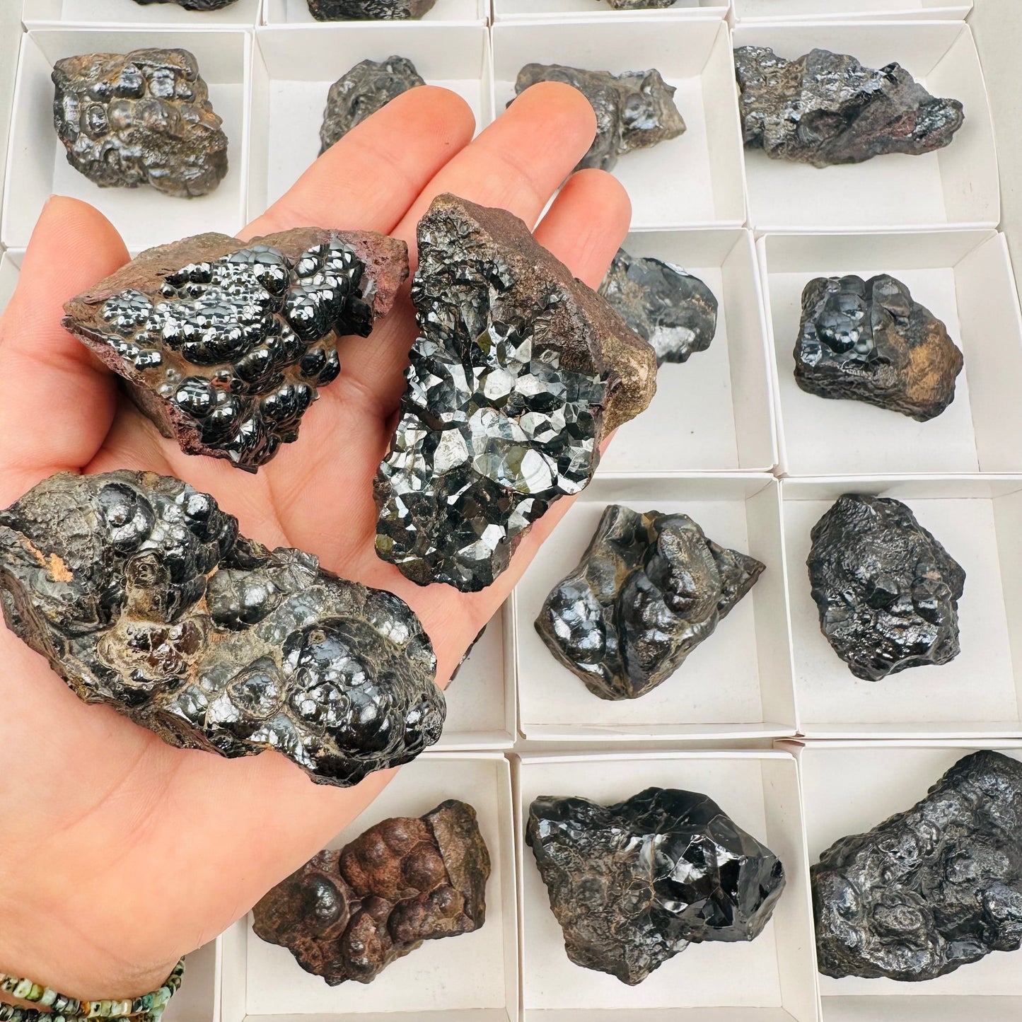 Hematite Freeform Specimen - Hematite Cluster - in hand for size reference 