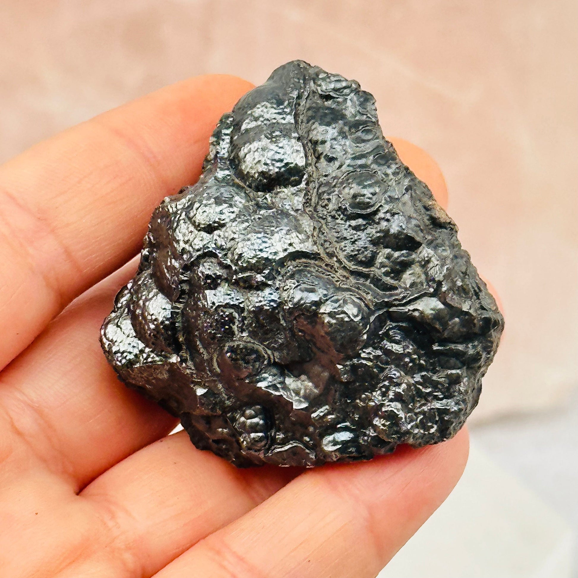 close up of the details on this hematite cluster