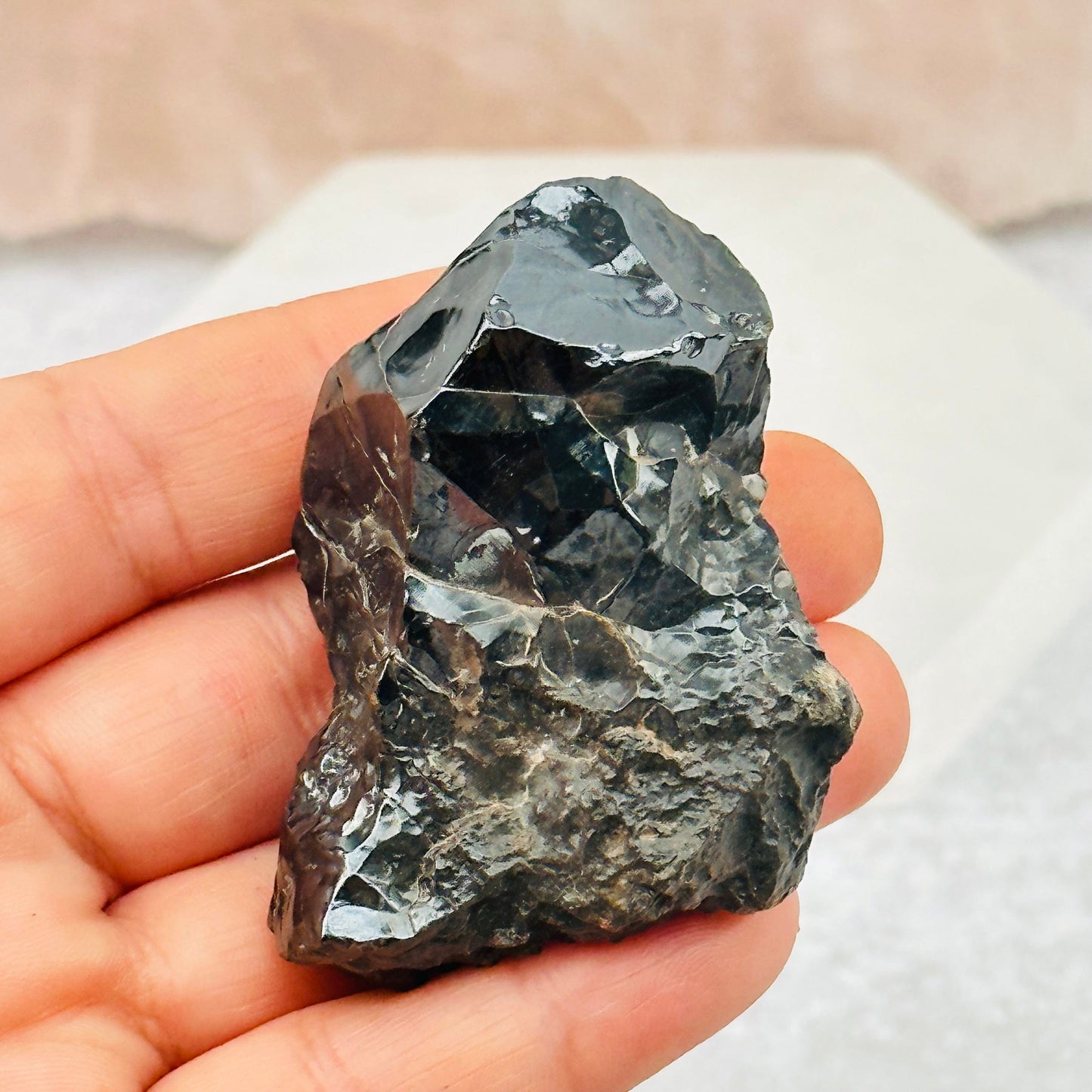 close up of the details on this hematite cluster