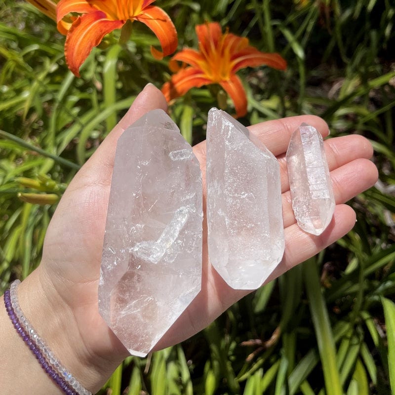 double terminated points in hand for size reference 