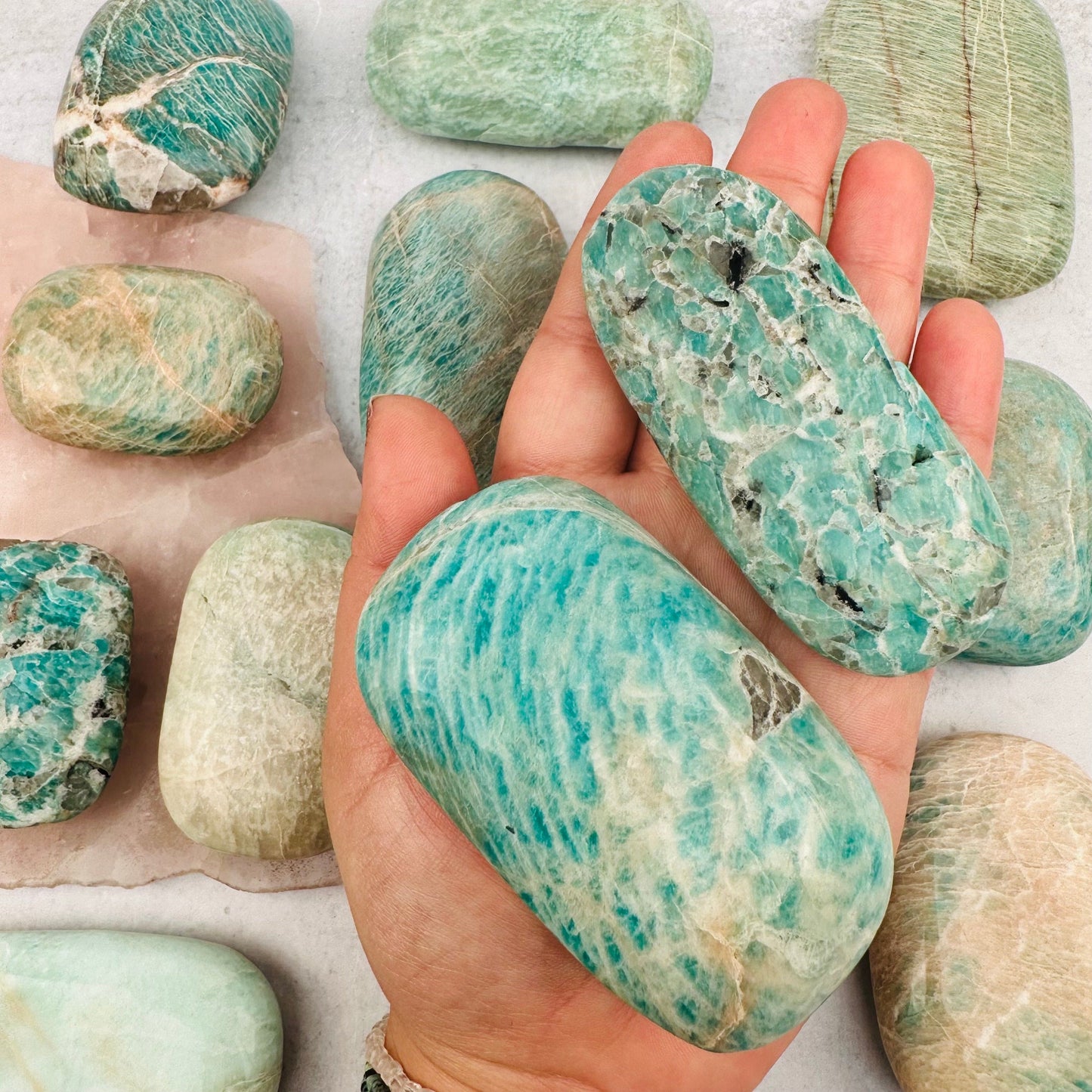 palm stones in hand for size reference 