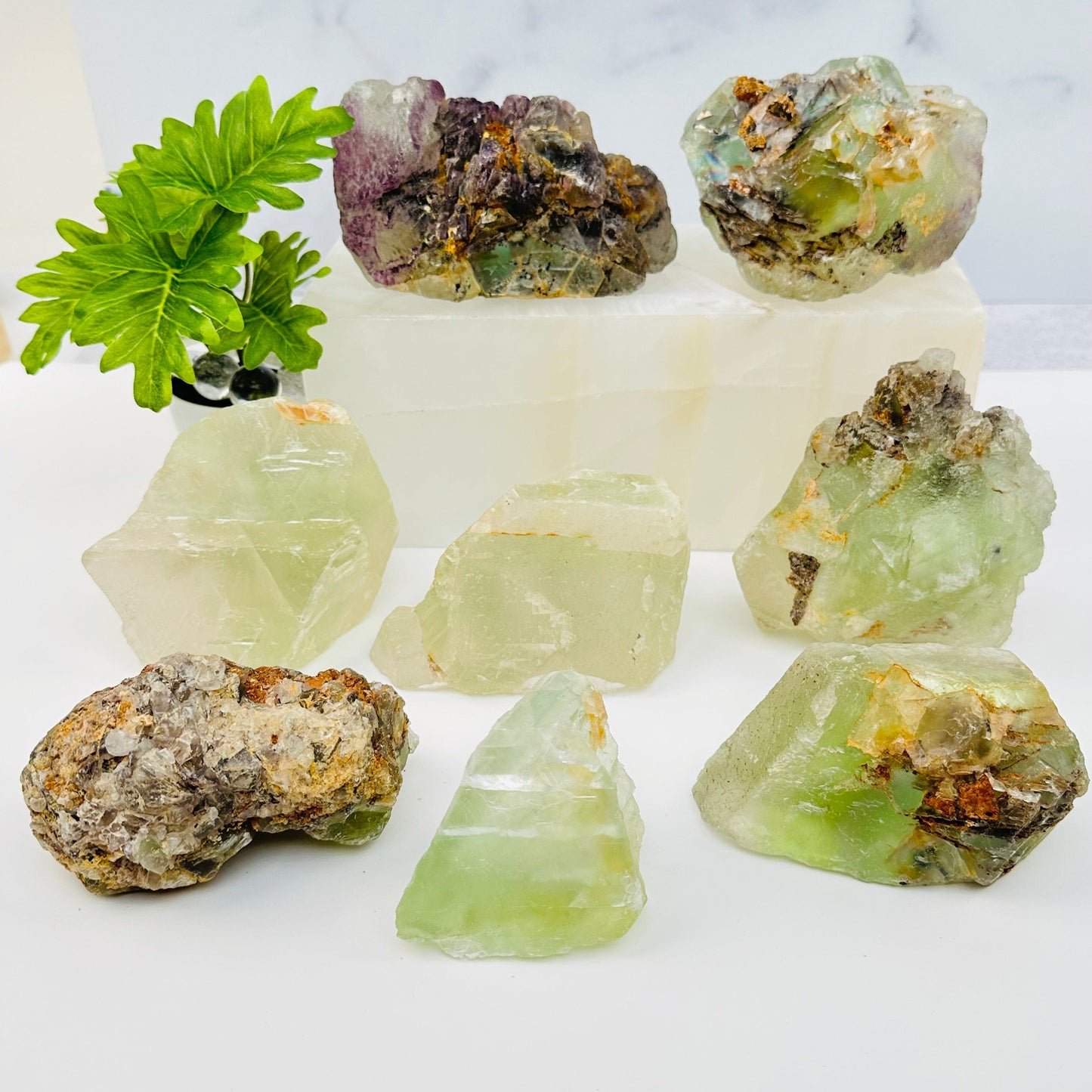 Green Fluorite Rough Crystal Cluster - High Quality -