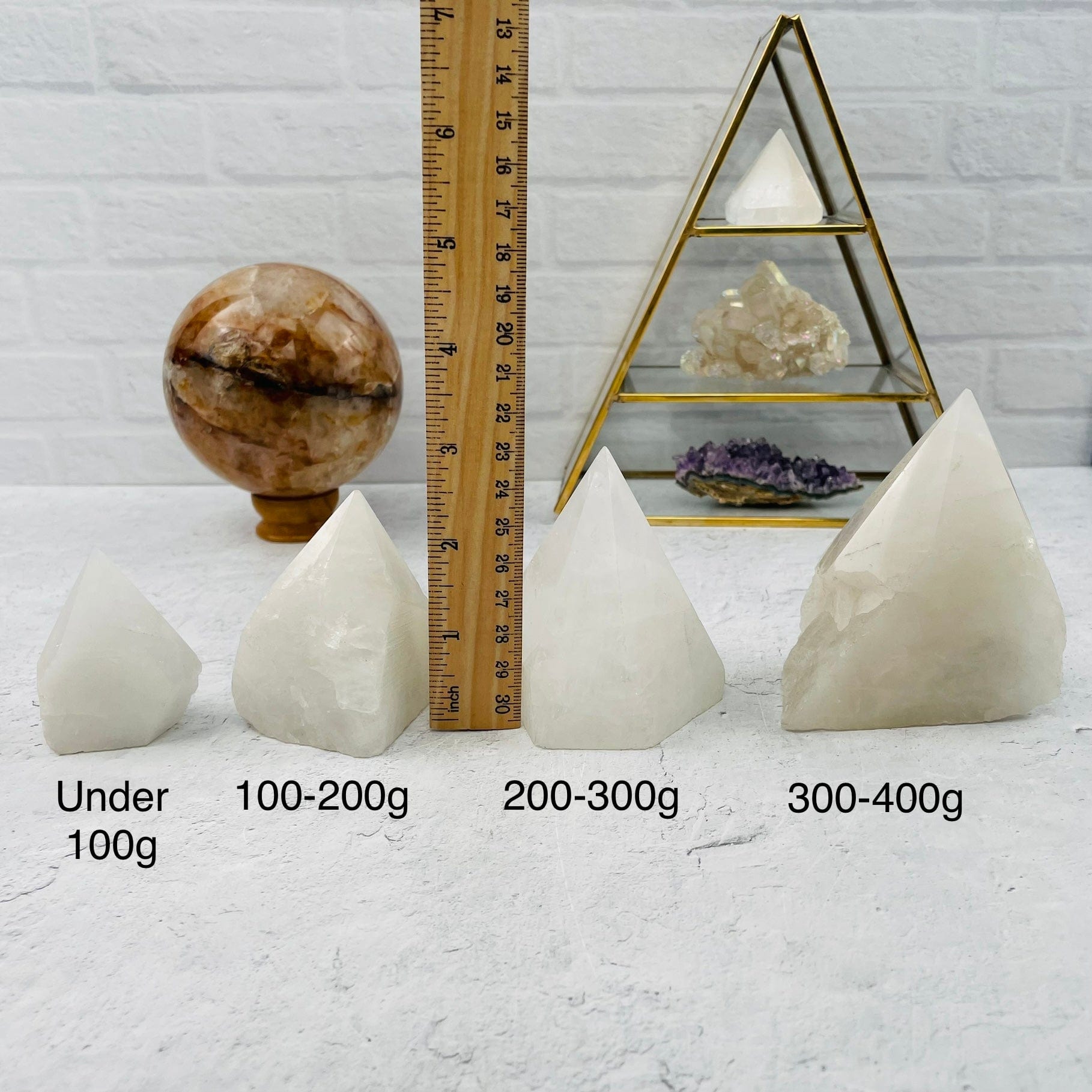 points sold by weight. next to a ruler for size reference 