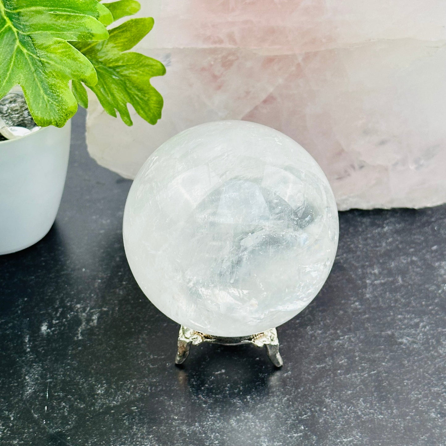 crystal sphere displayed as home decor 