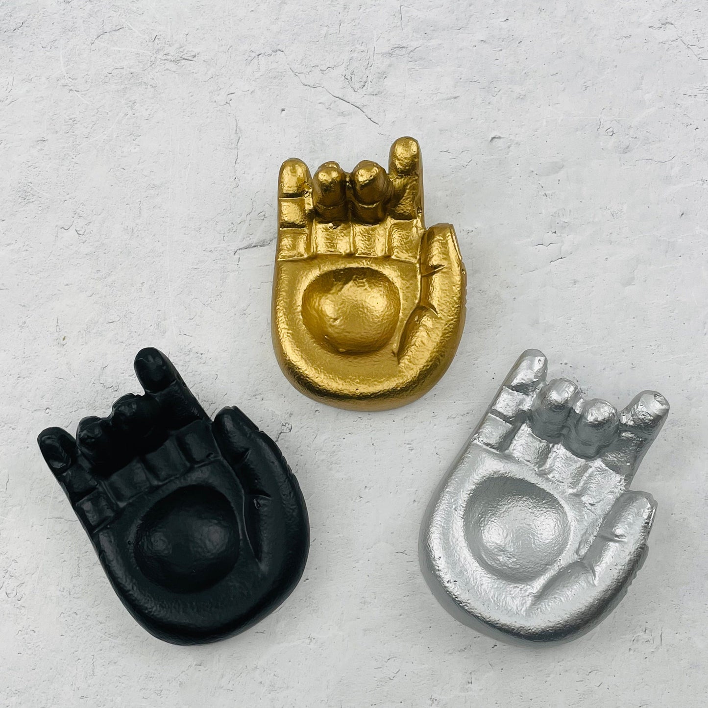 Aluminum Hand Sphere Holder - YOU CHOOSE FINISH