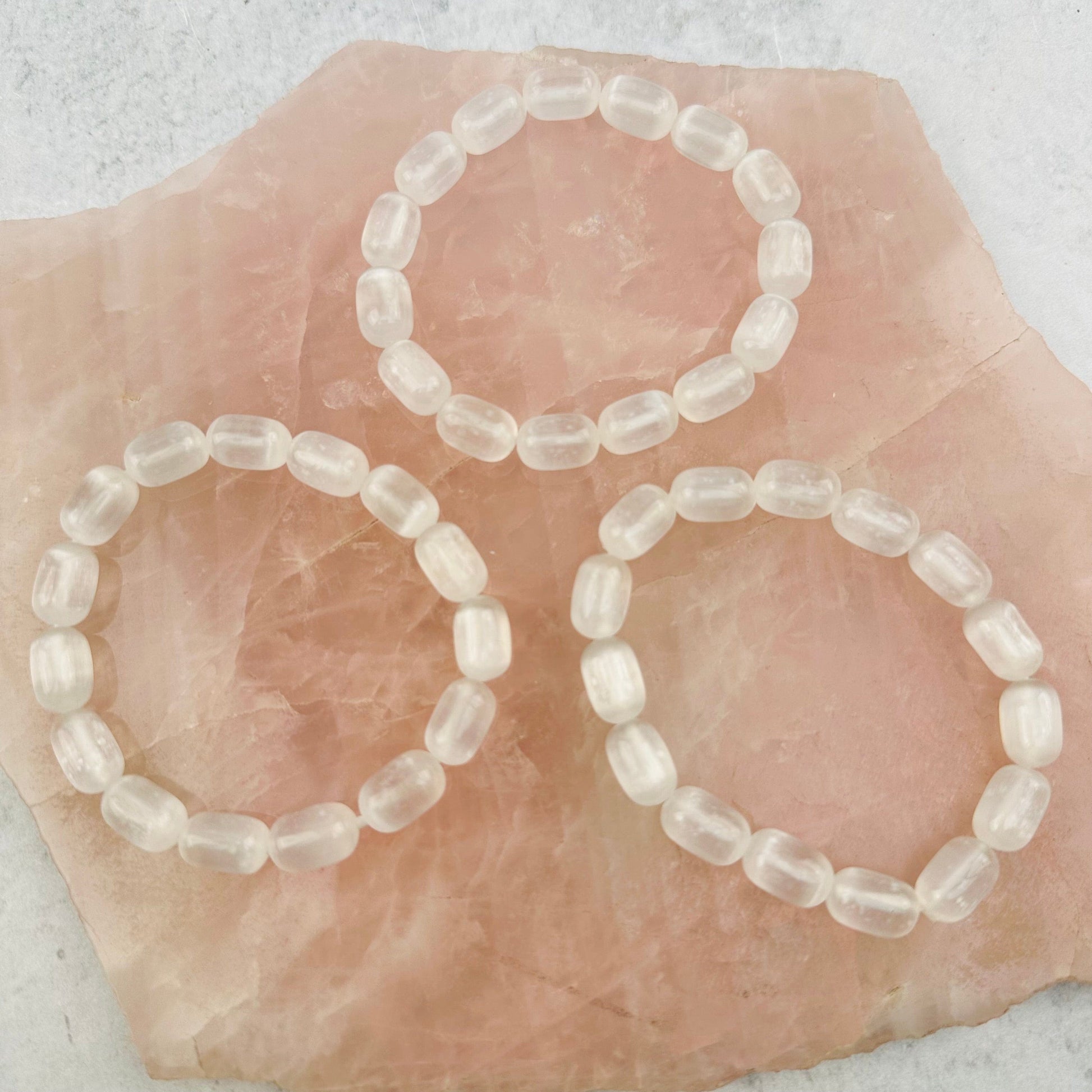 multiple bracelets displayed to show the differences in the sizes 