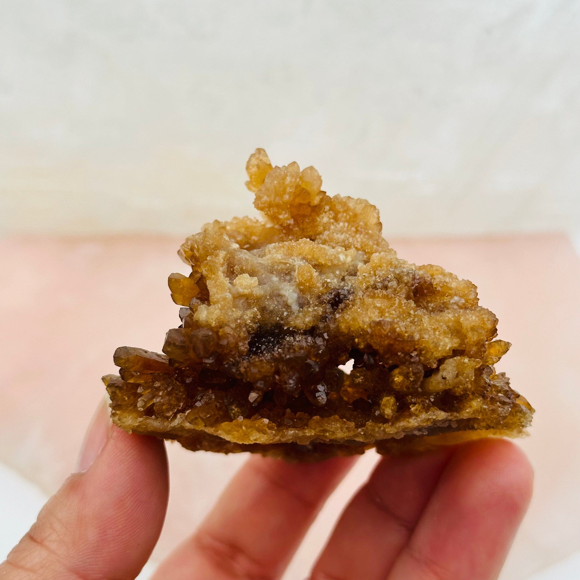 close up of the details on this crystal cluster
