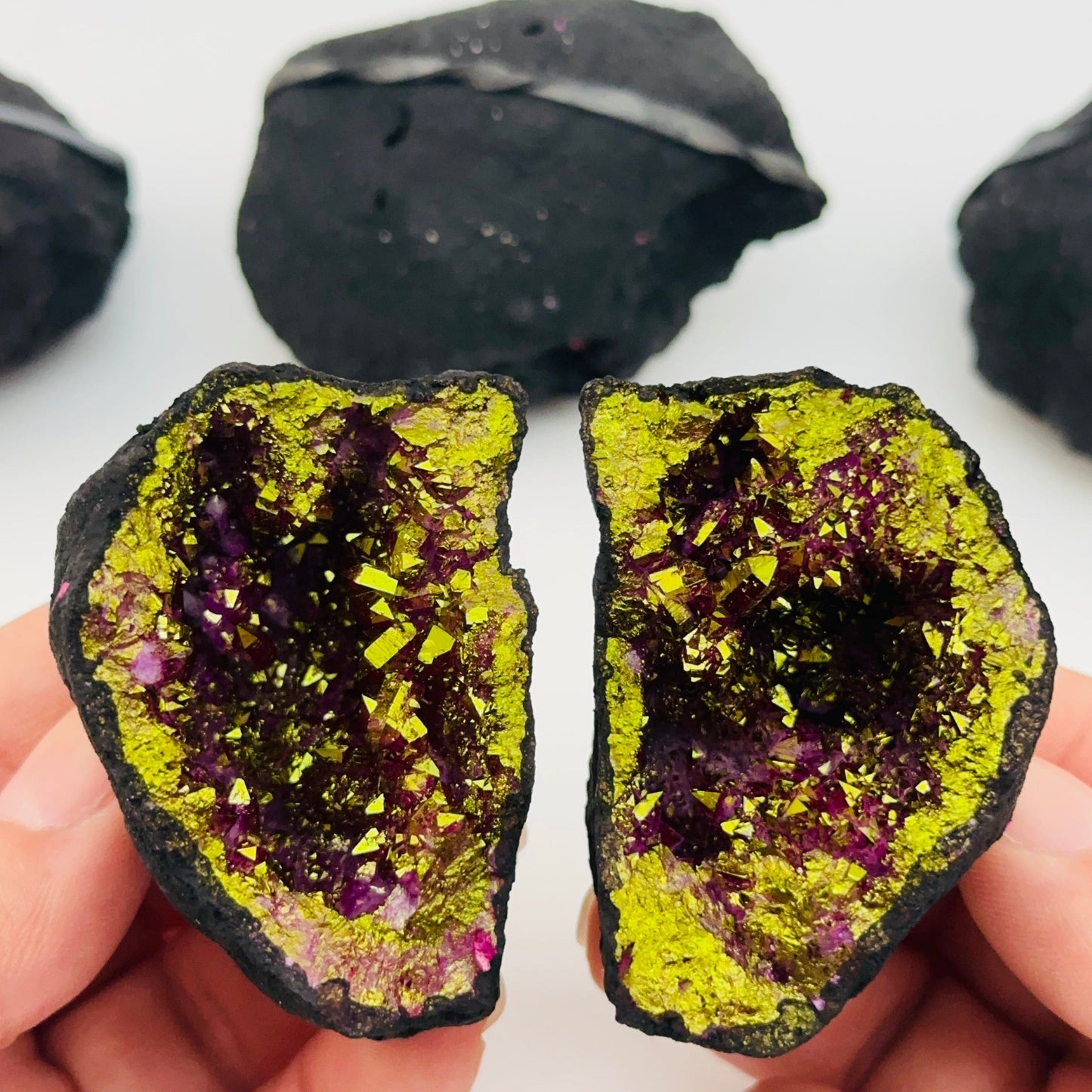 geodes come pre broken allowing you to simply open and enjoy 