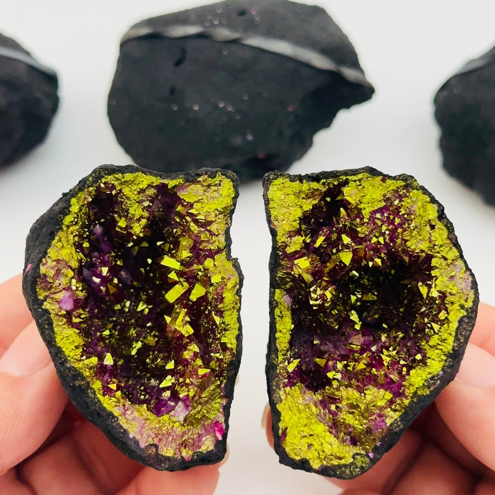 geodes come pre broken allowing you to simply open and enjoy 