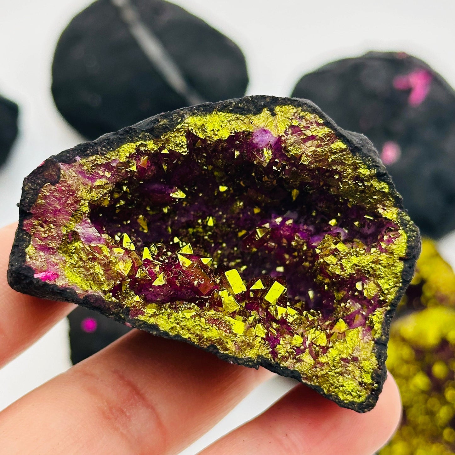 each geode will be different on the inside 