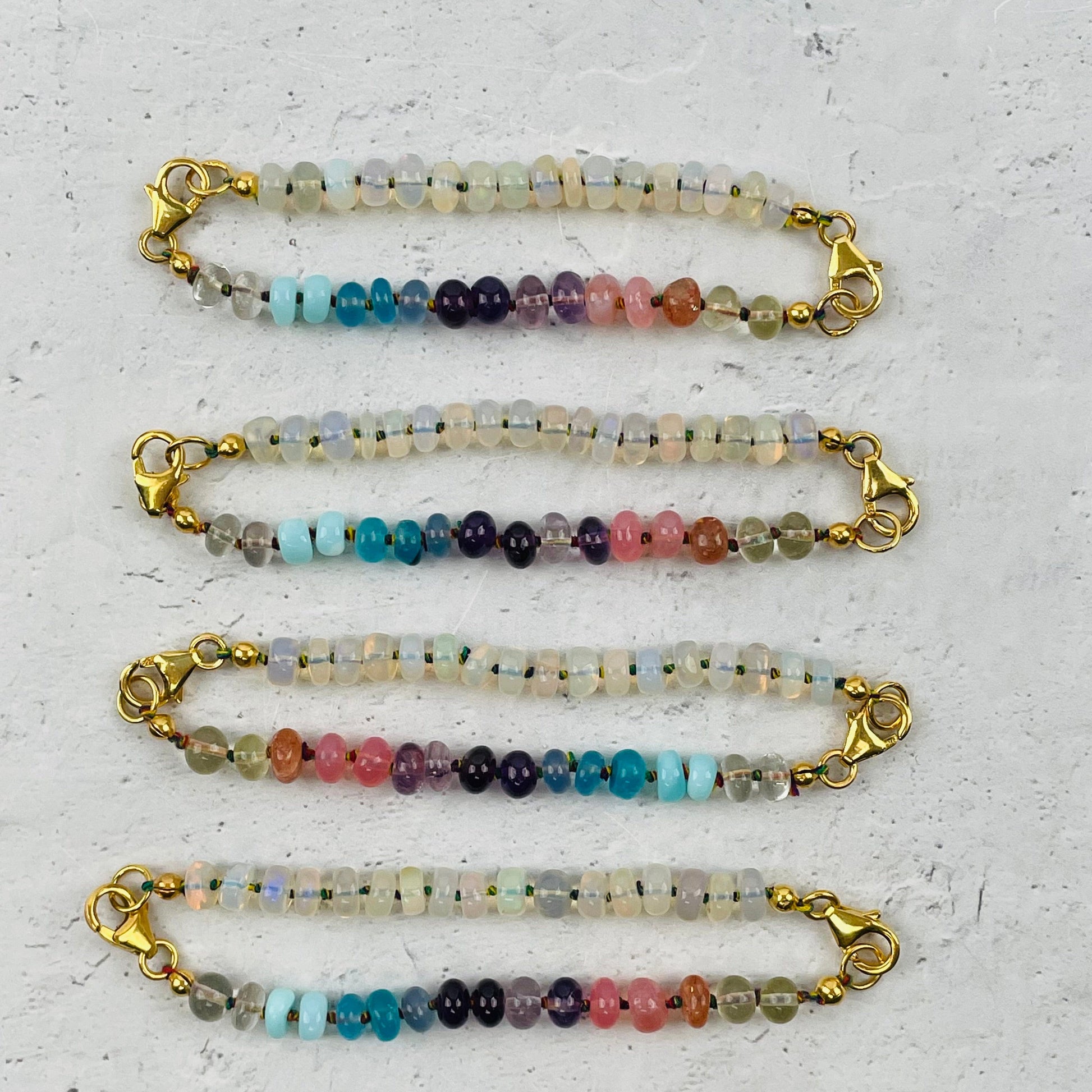 close up of the details on the bracelets 