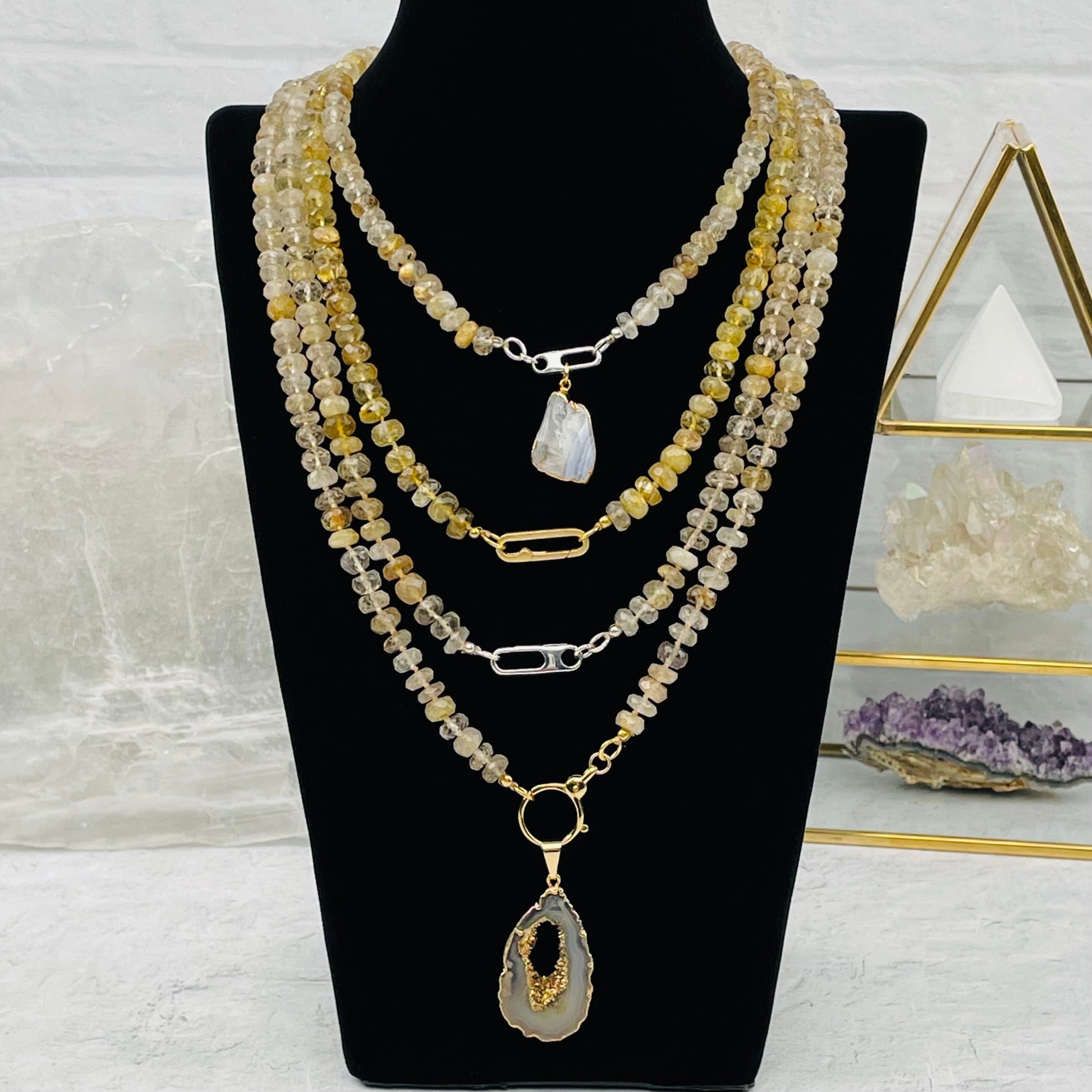 Golden Rutilated Candy Necklace - You Choose Style -