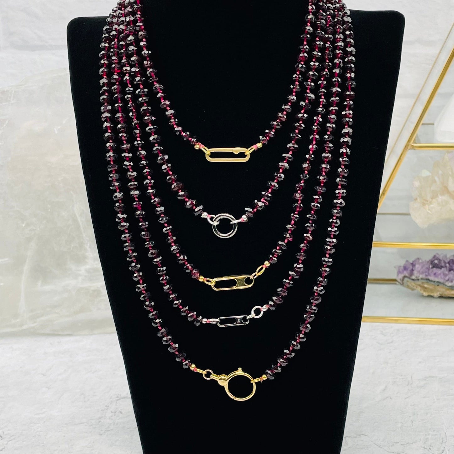 Garnet Candy Necklace - You Choose Style -