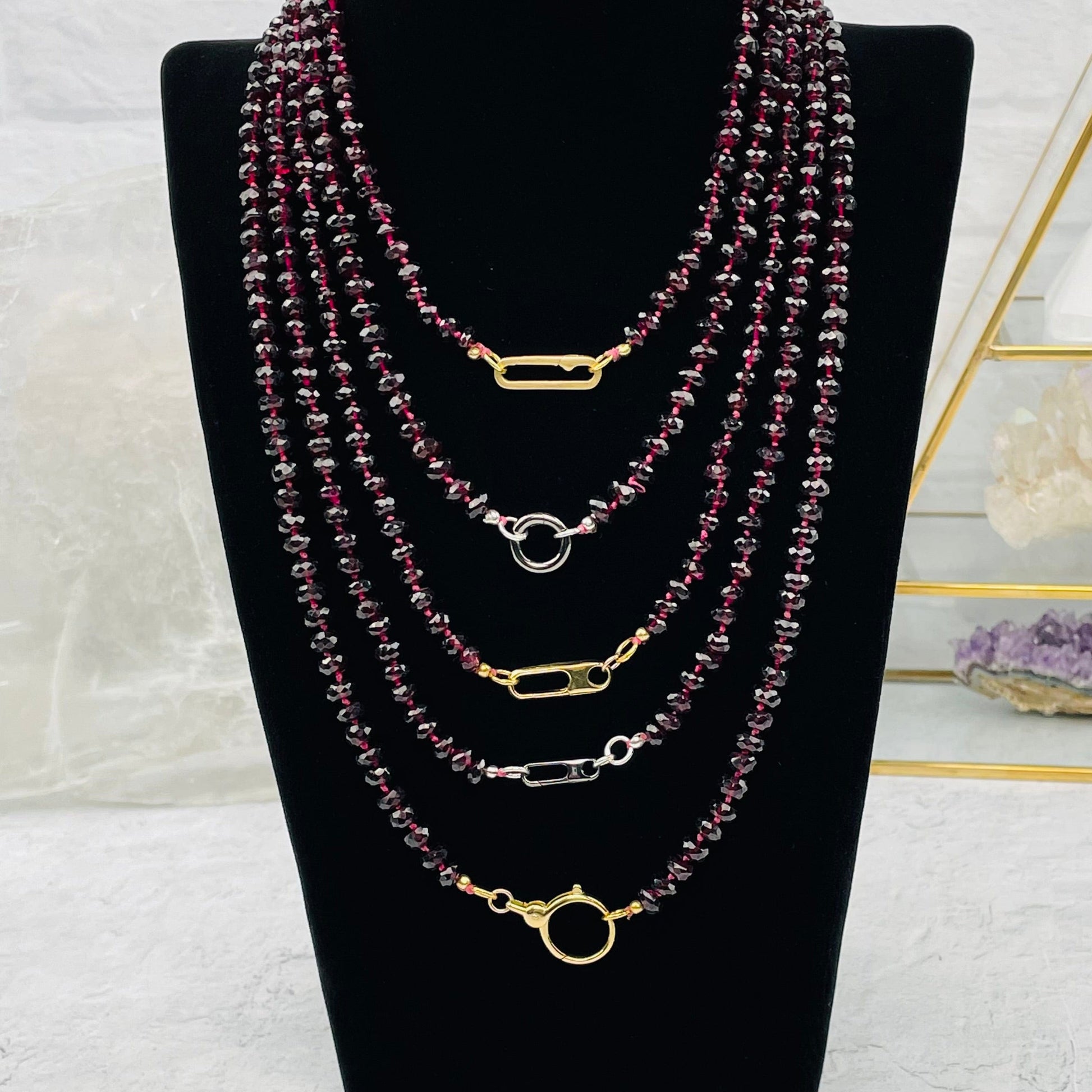 Garnet Candy Necklace - You Choose Style -